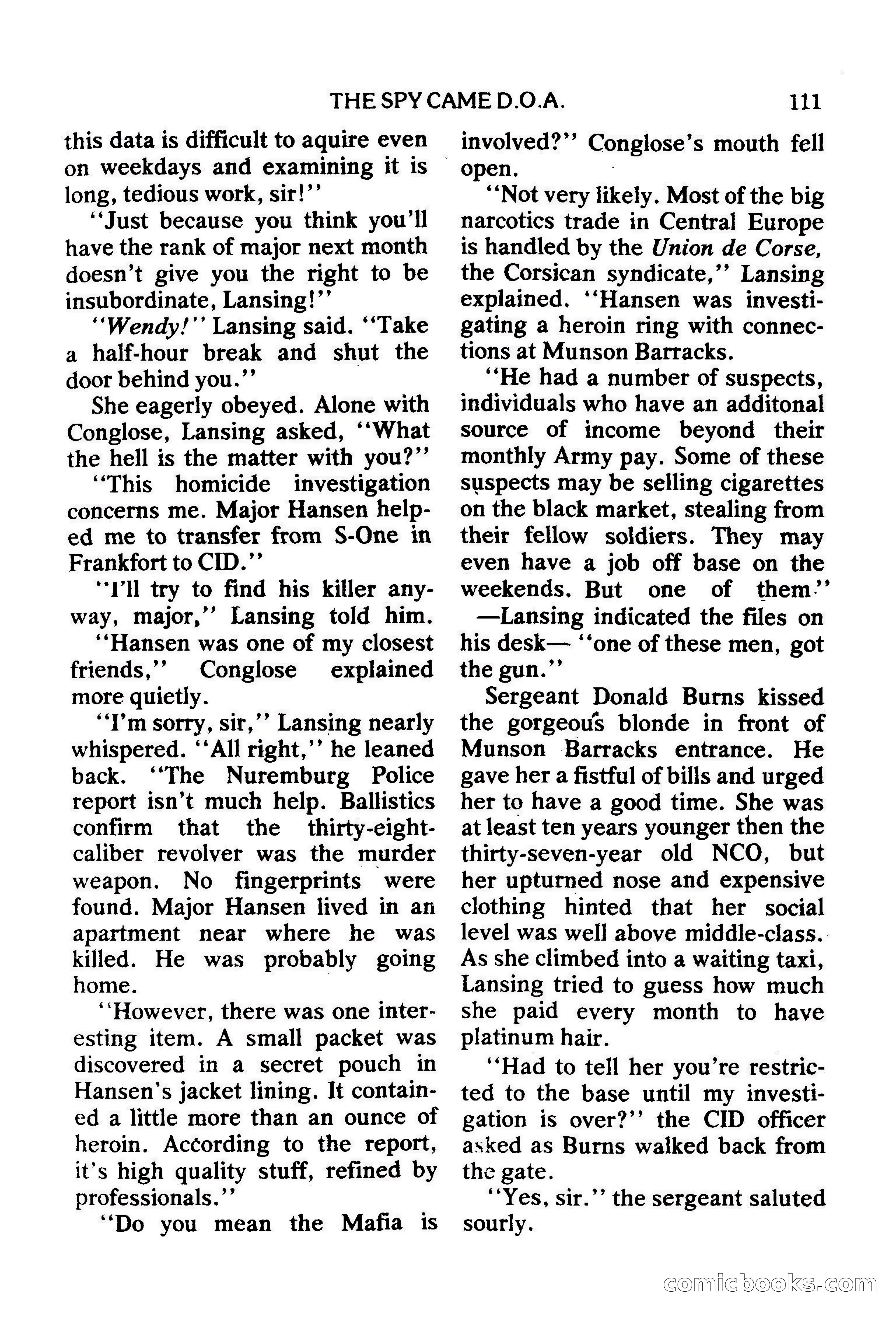 Mike Shayne Mystery Magazine, February 1979 — page 111 of 132
