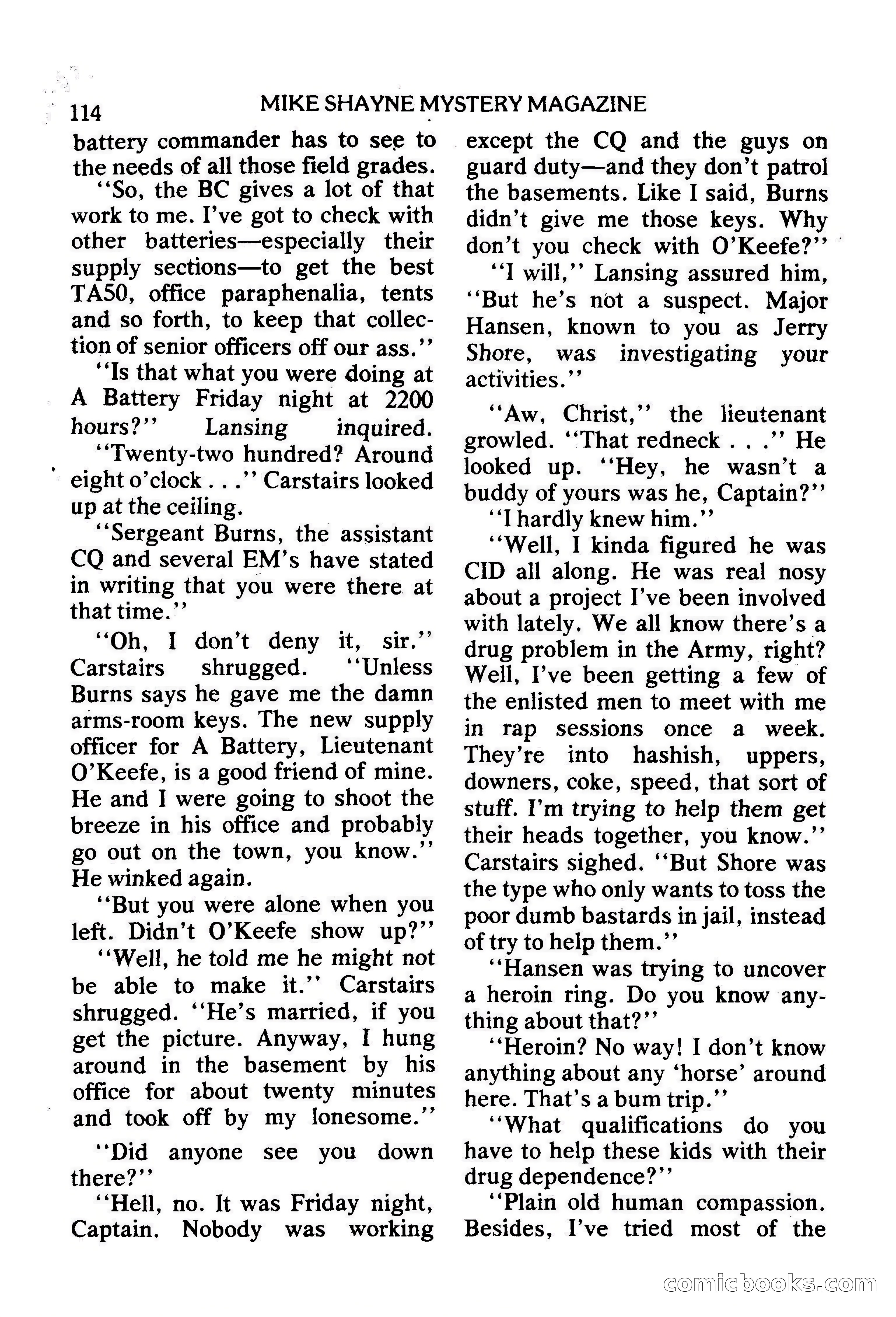 Mike Shayne Mystery Magazine, February 1979 — page 114 of 132