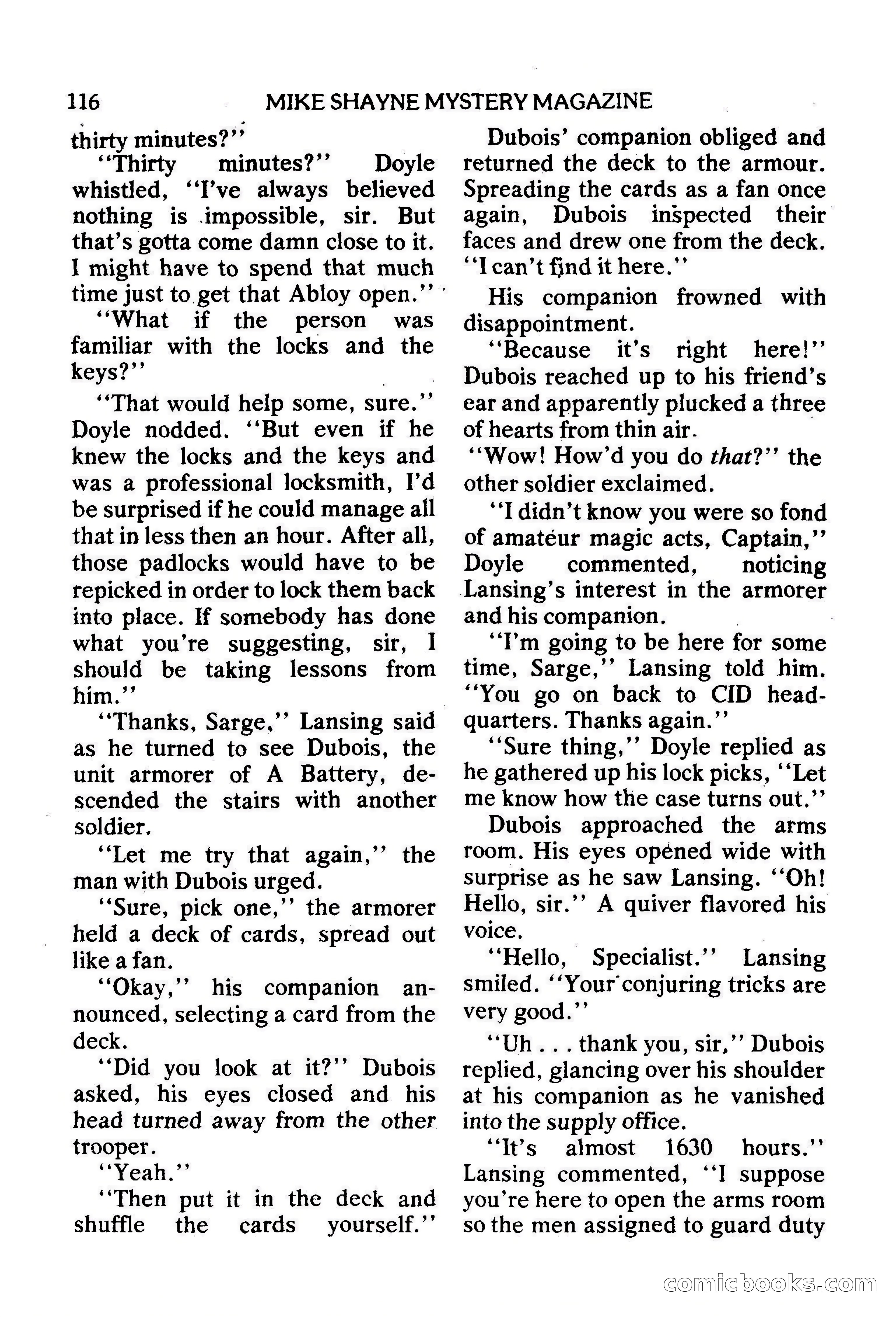 Mike Shayne Mystery Magazine, February 1979 — page 116 of 132