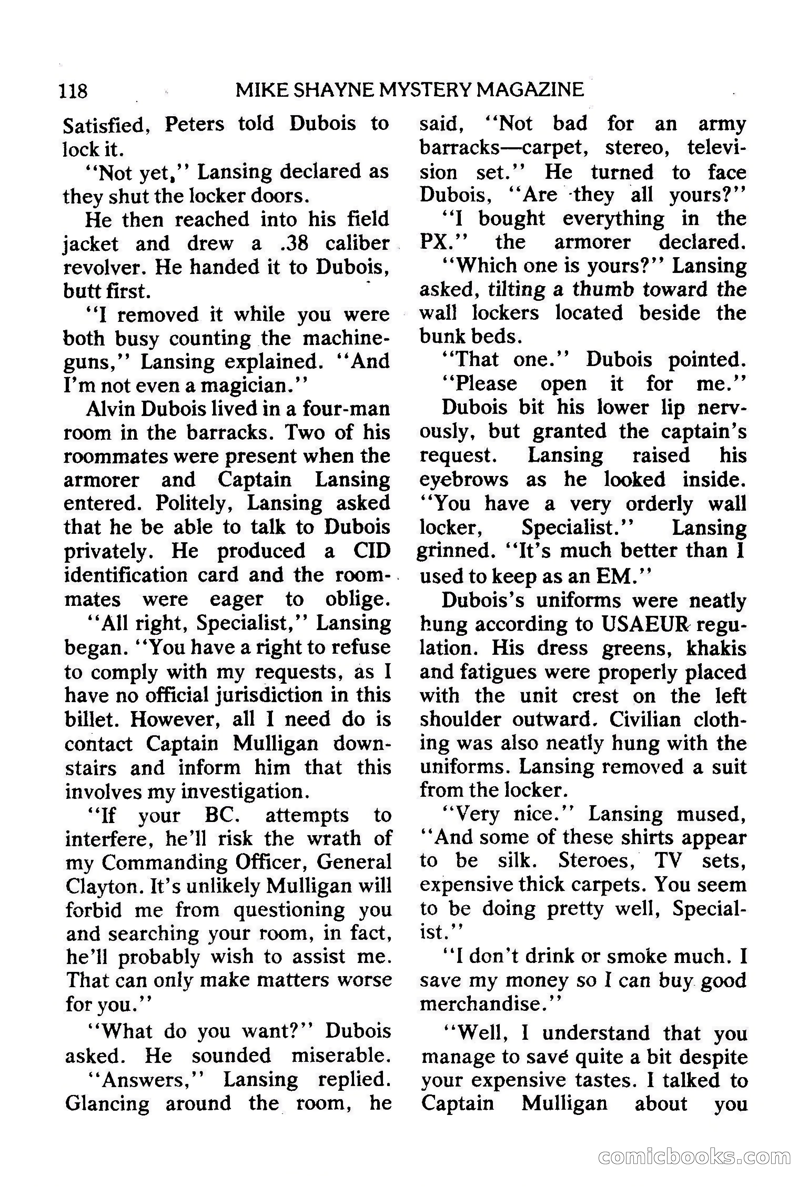 Mike Shayne Mystery Magazine, February 1979 — page 118 of 132