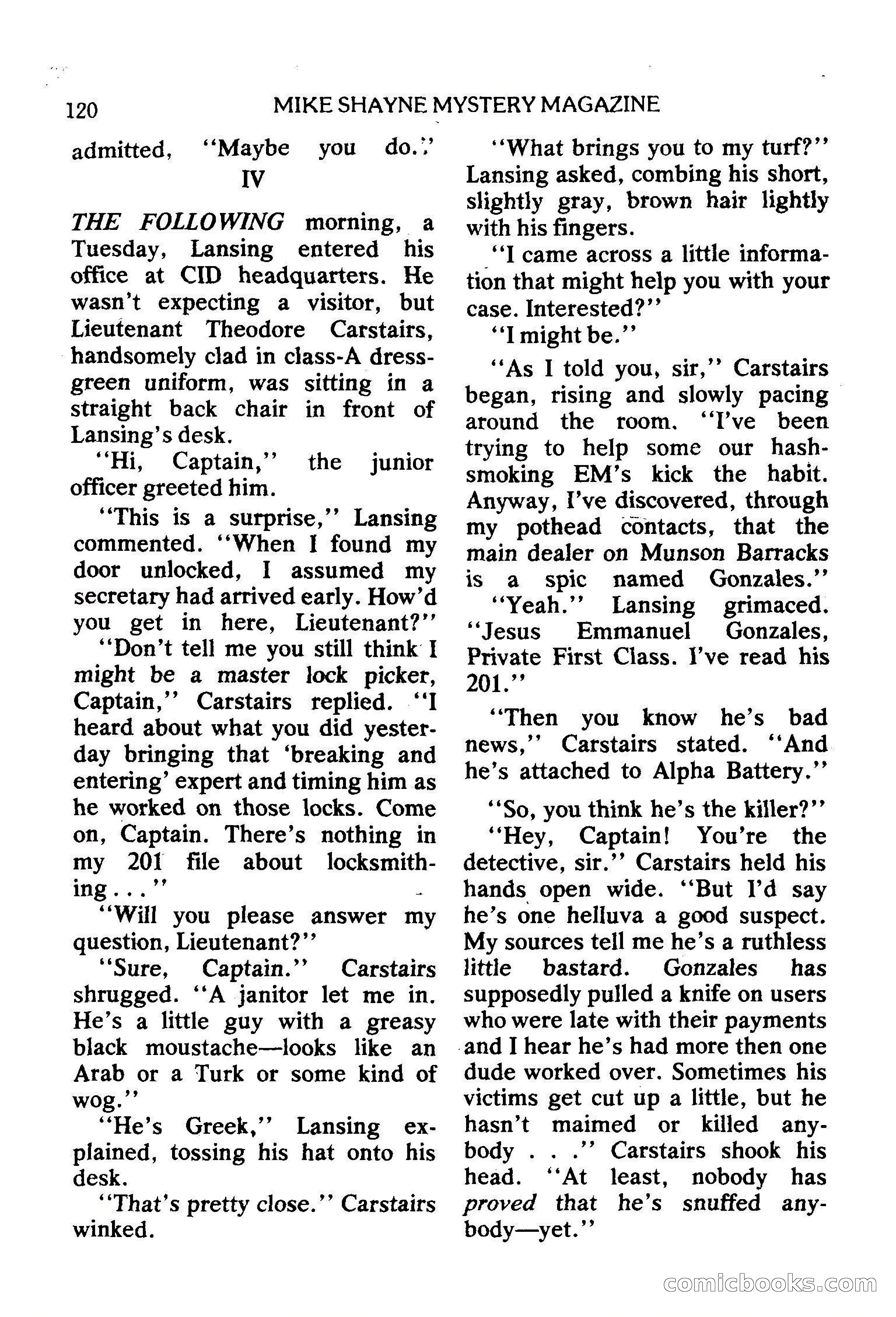 Mike Shayne Mystery Magazine, February 1979 — page 120 of 132