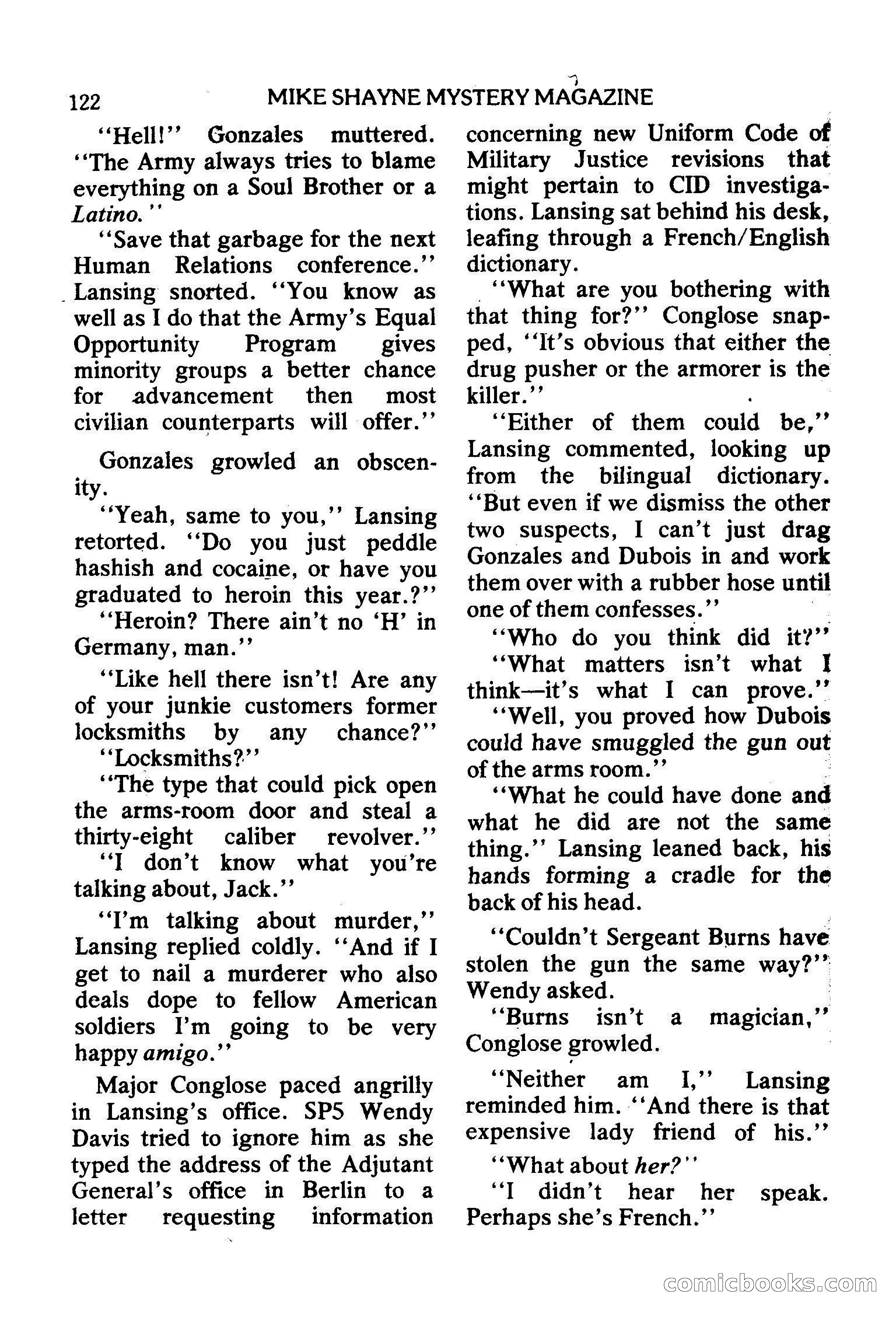 Mike Shayne Mystery Magazine, February 1979 — page 122 of 132