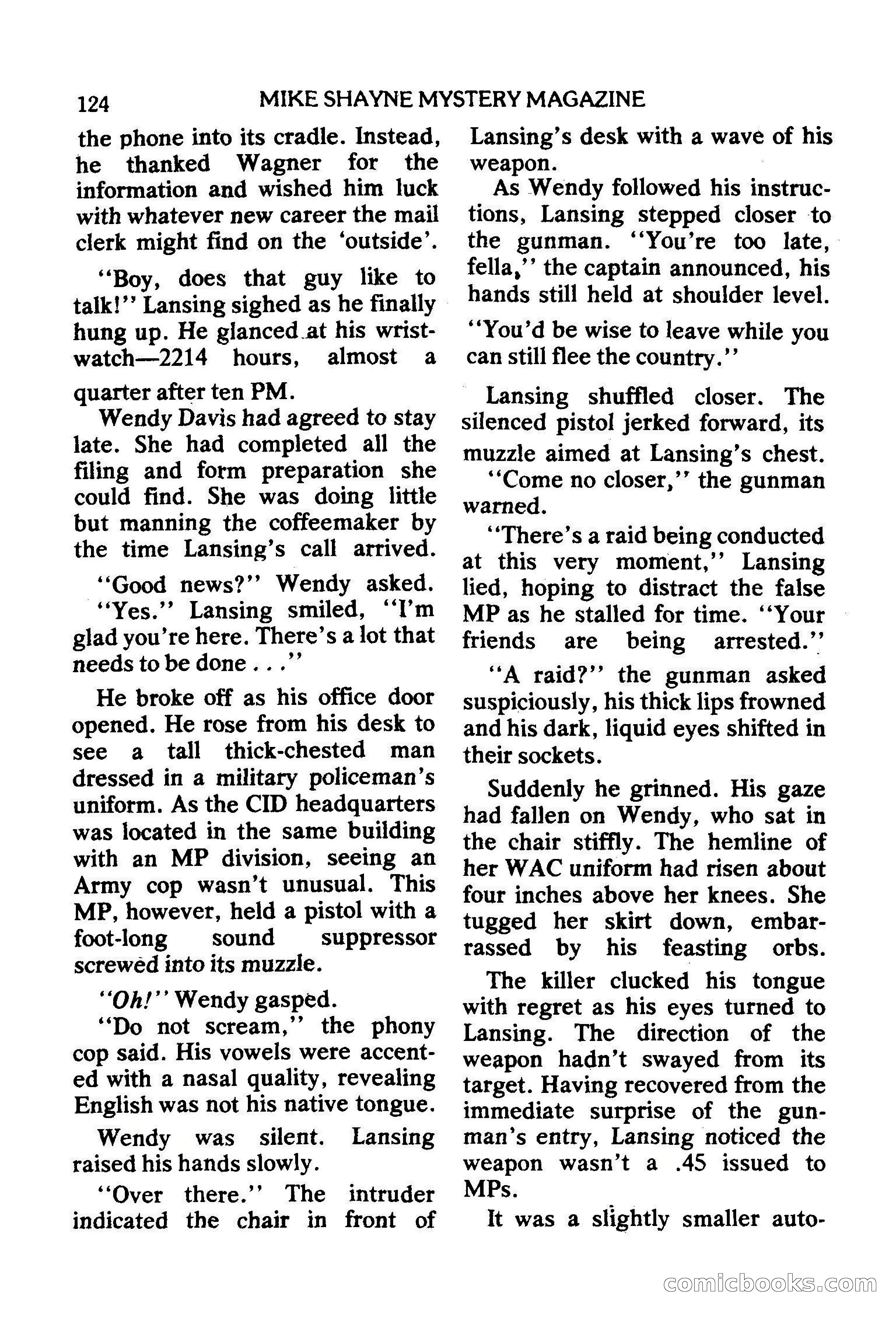 Mike Shayne Mystery Magazine, February 1979 — page 124 of 132
