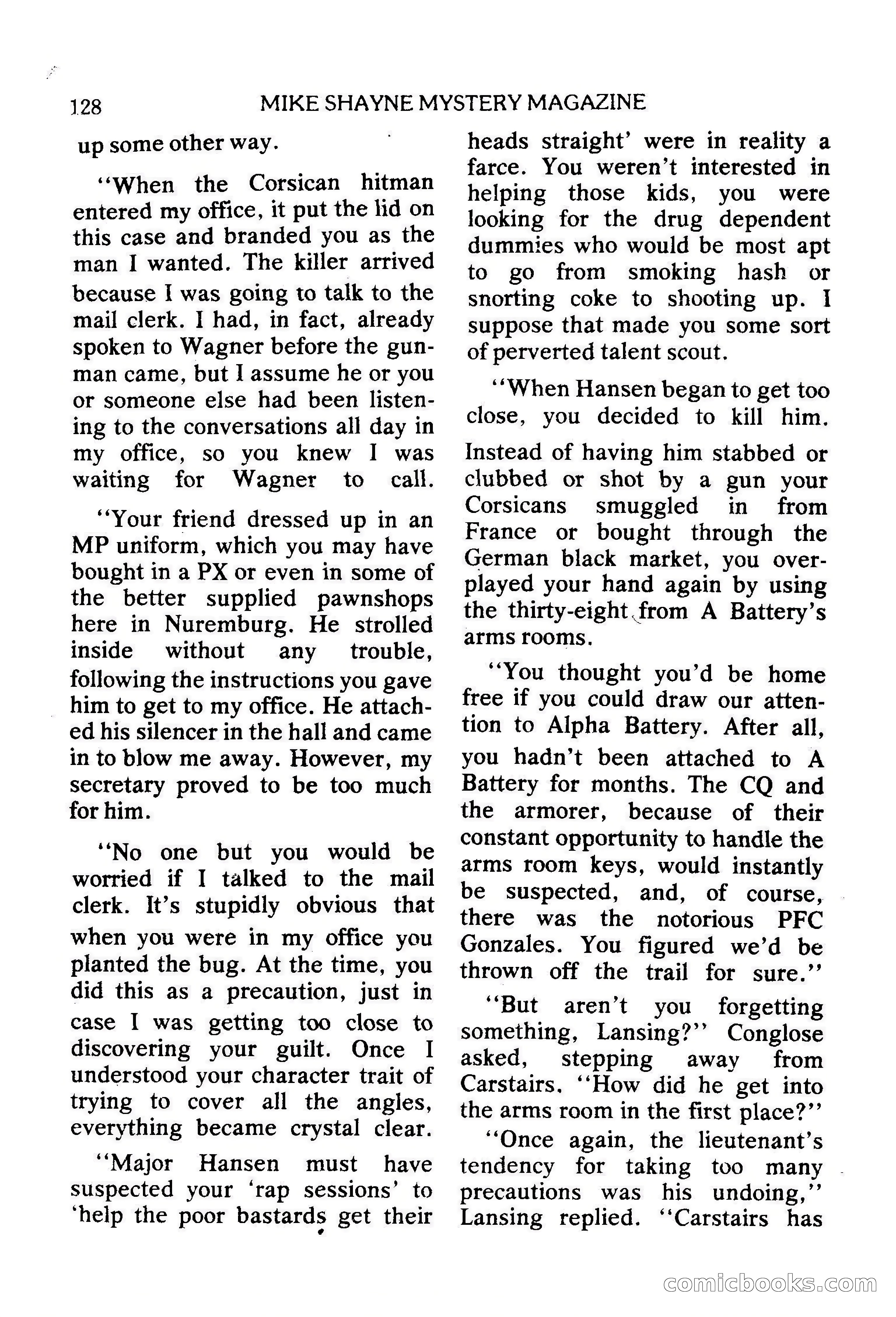 Mike Shayne Mystery Magazine, February 1979 — page 128 of 132