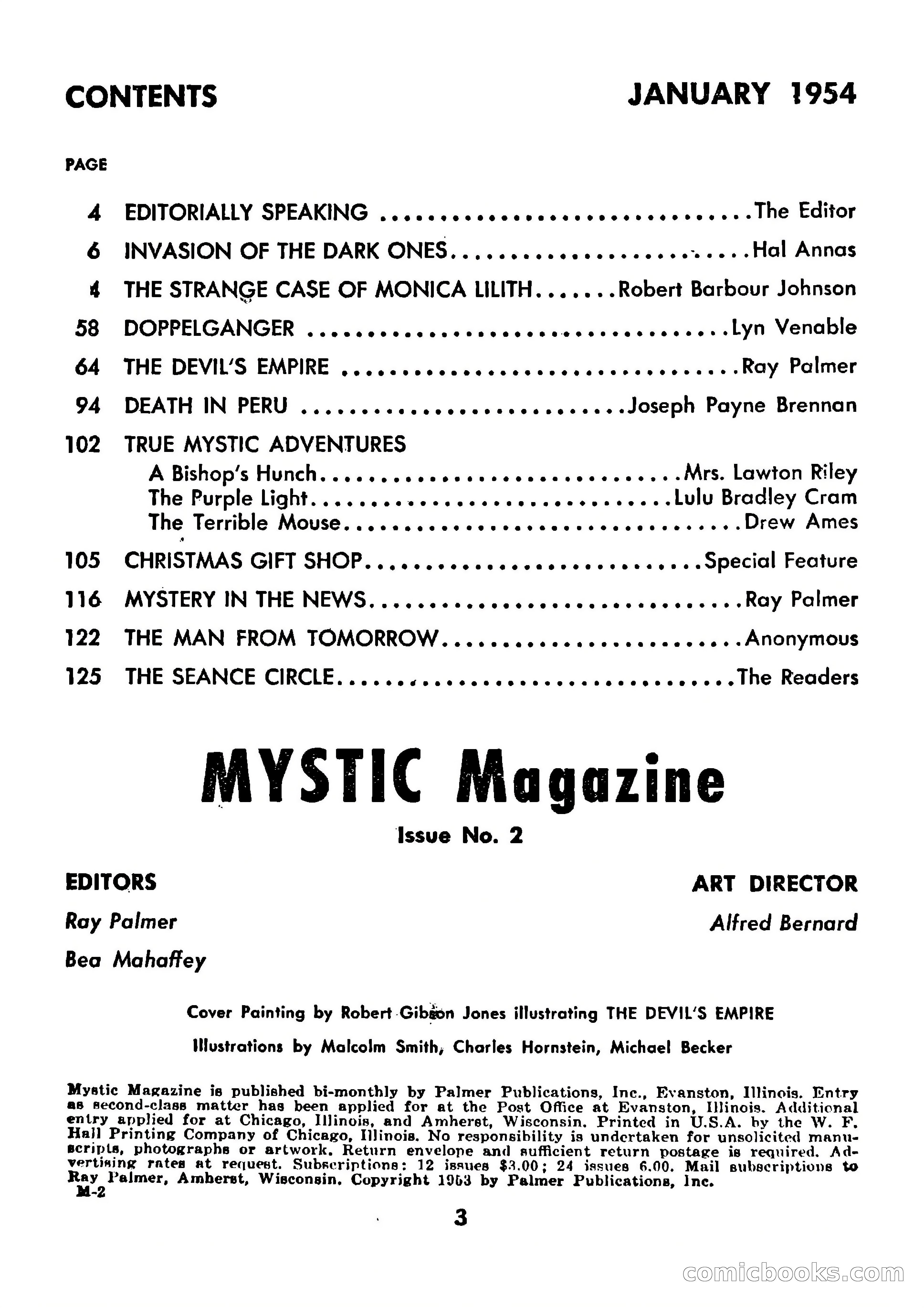 Mystic Magazine, January 1954 — page 3 of 133