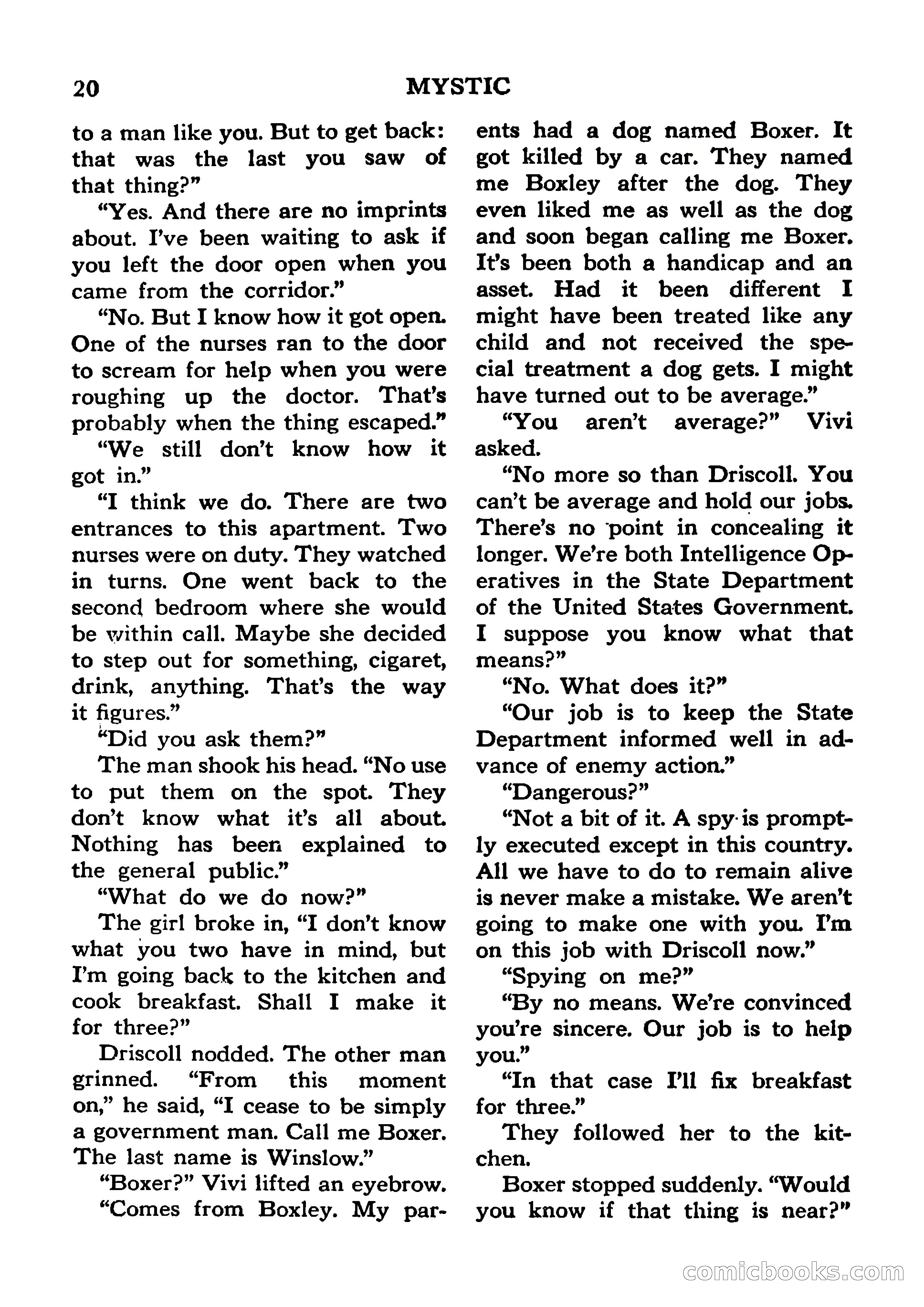 Mystic Magazine, January 1954 — page 20 of 133