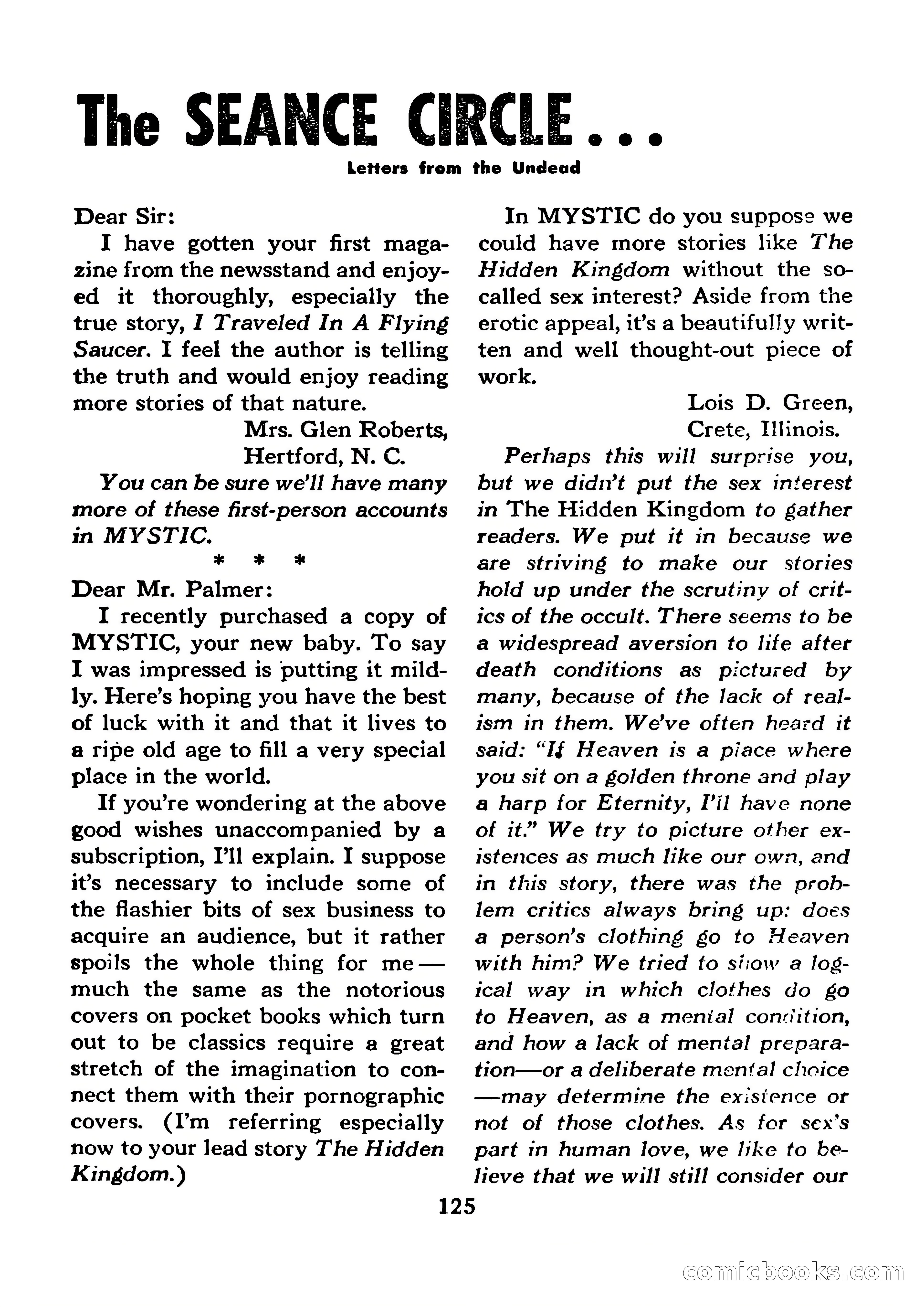 Mystic Magazine, January 1954 — page 125 of 133