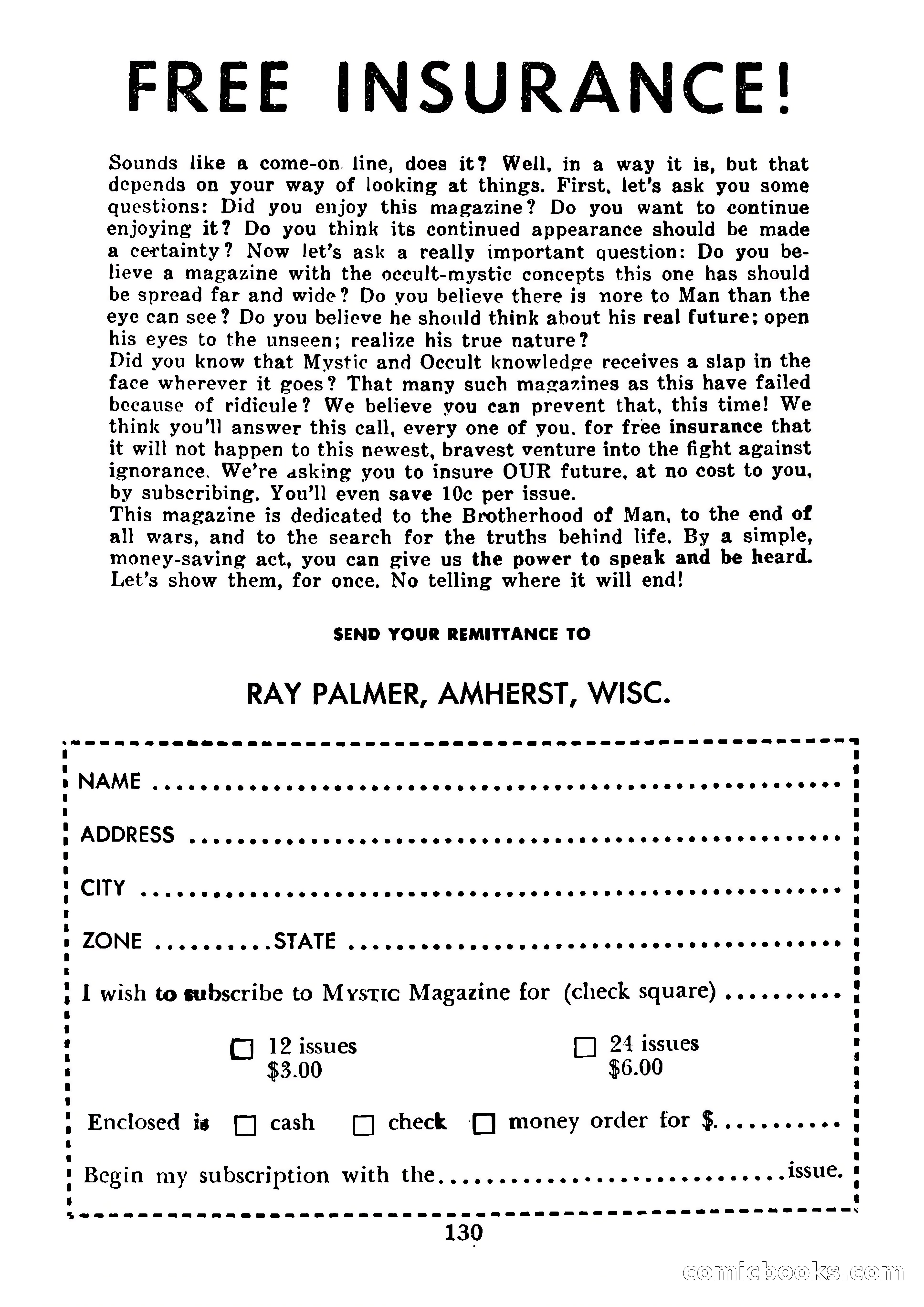 Mystic Magazine, January 1954 — page 130 of 133