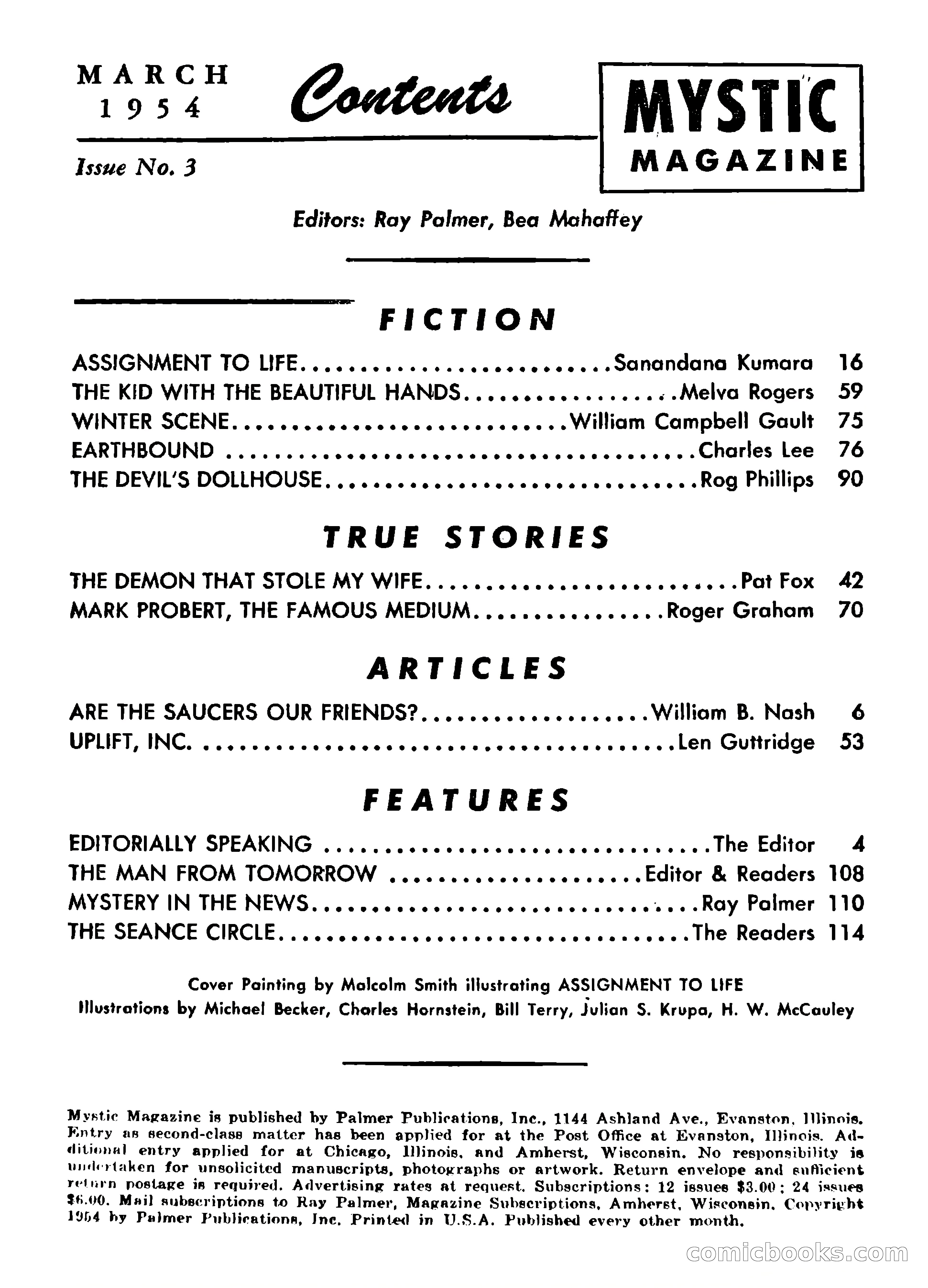 Mystic Magazine, March 1954 — page 3 of 133