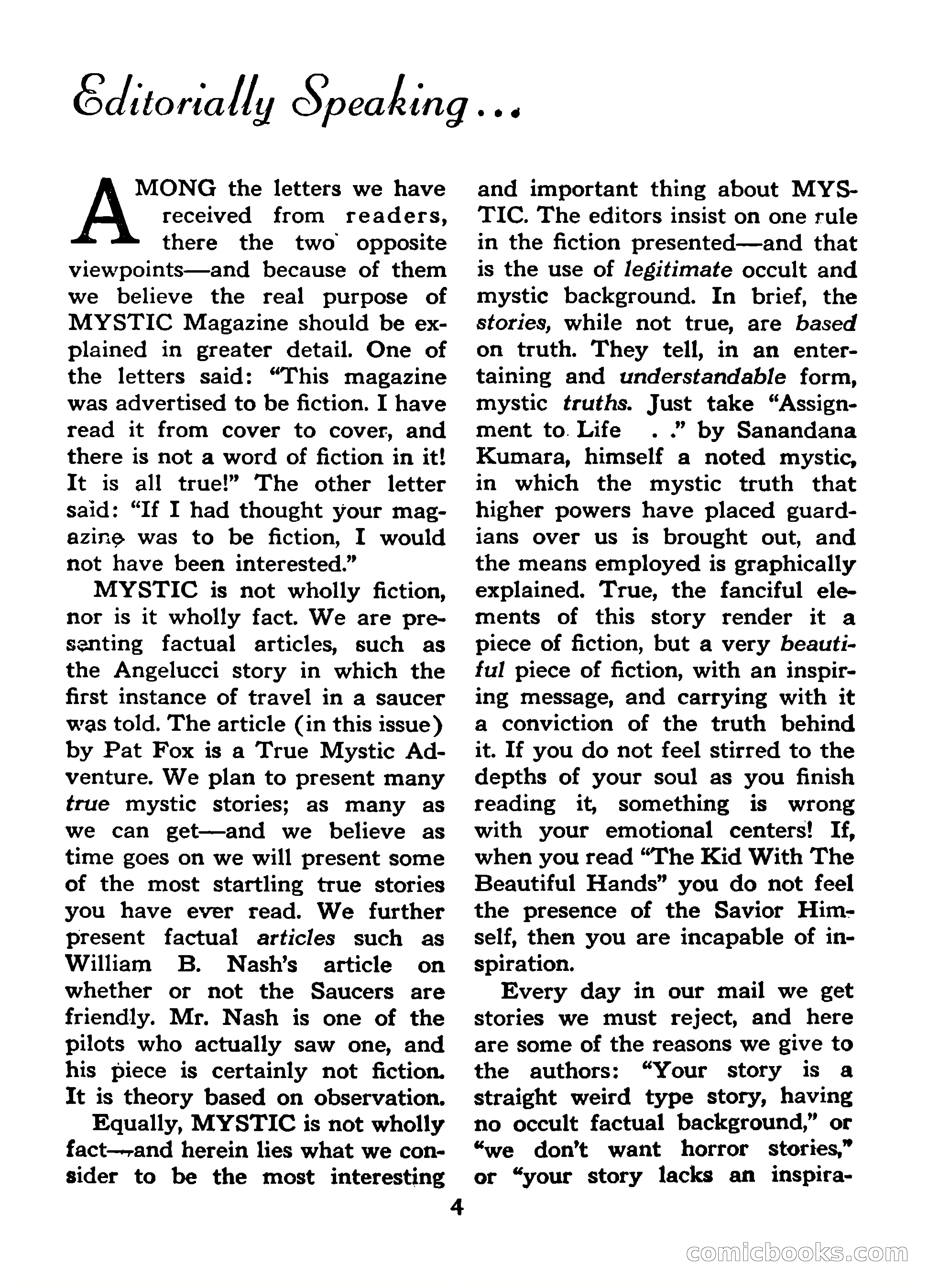 Mystic Magazine, March 1954 — page 4 of 133