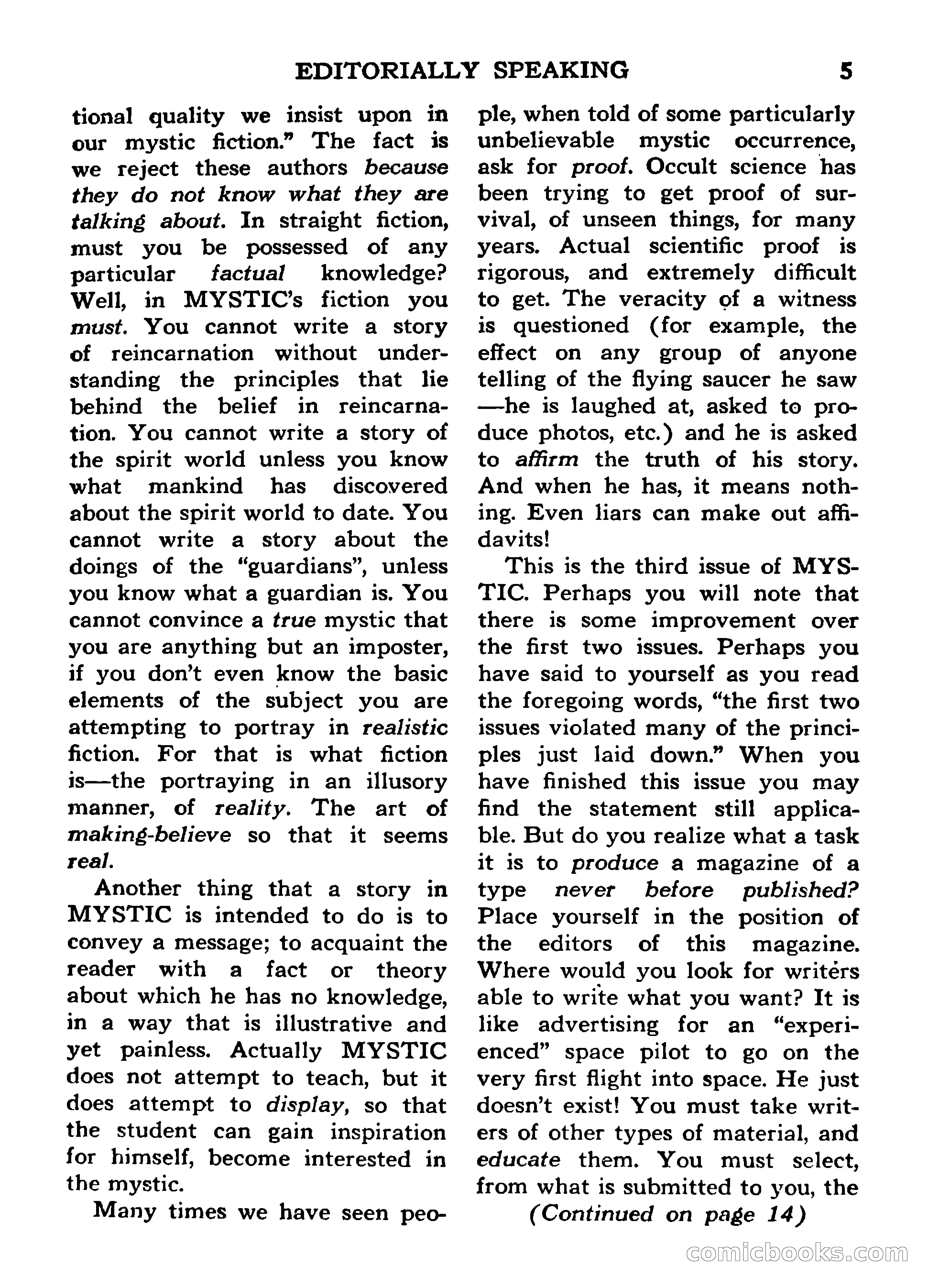 Mystic Magazine, March 1954 — page 5 of 133
