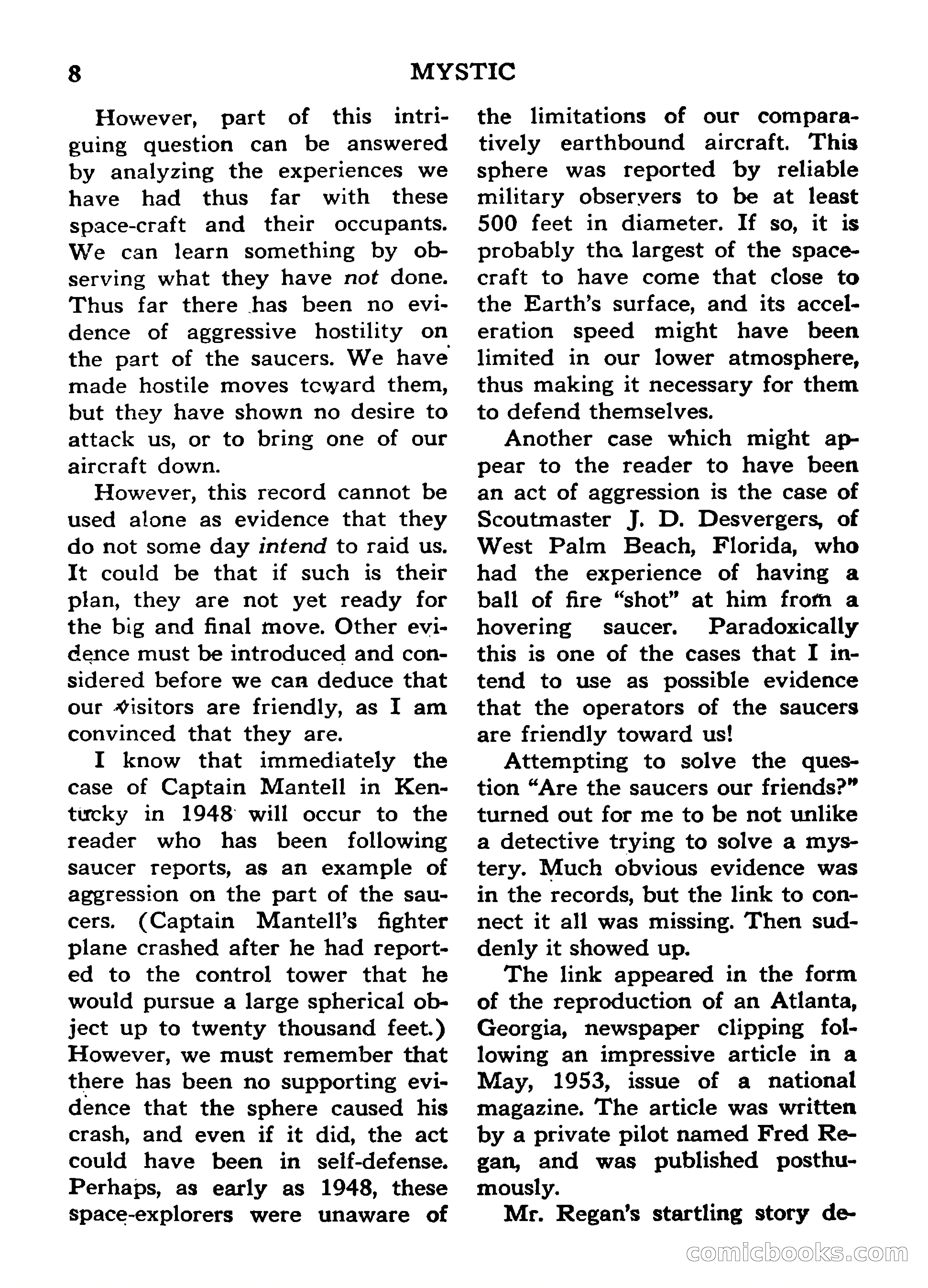 Mystic Magazine, March 1954 — page 8 of 133