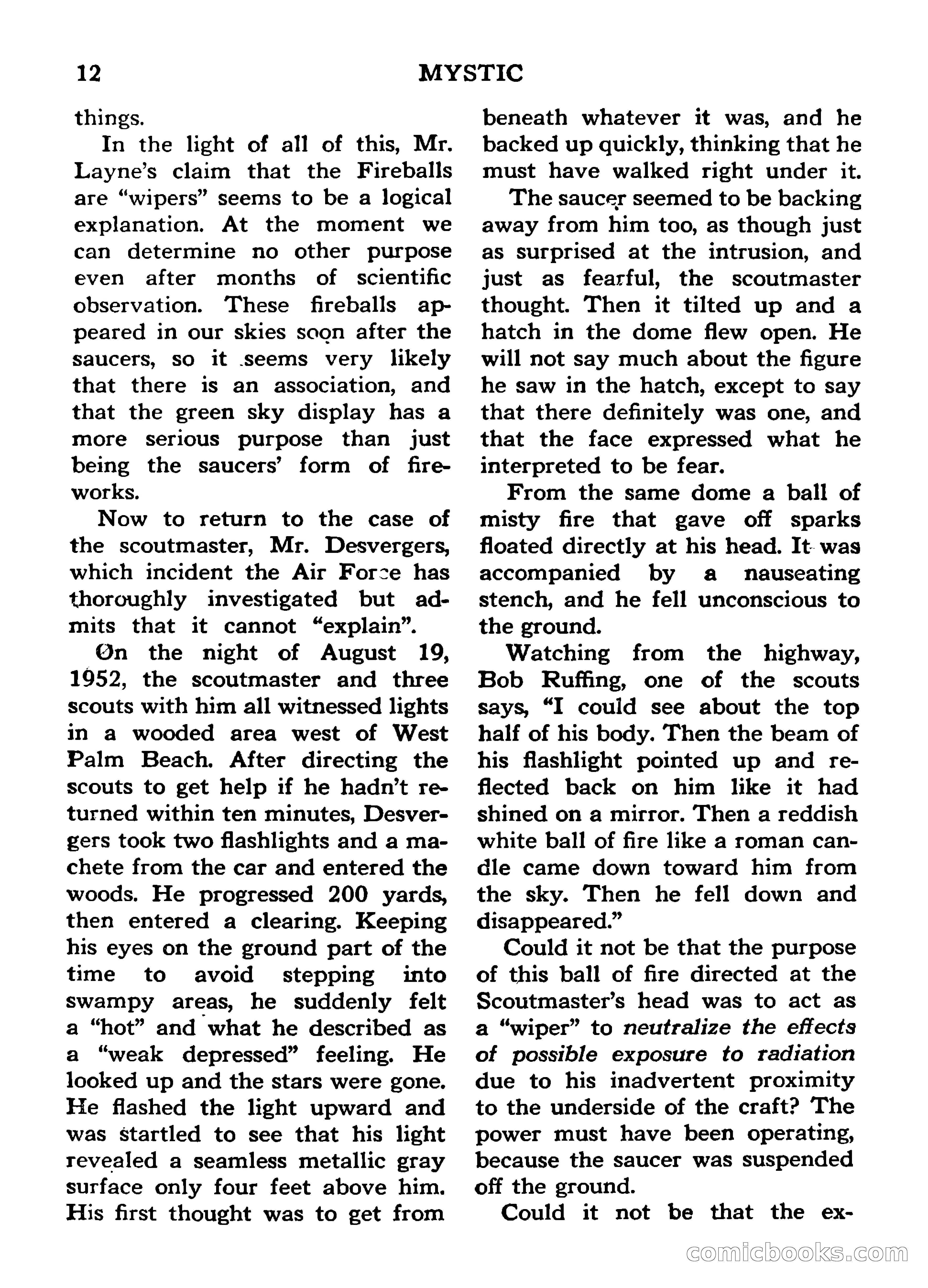 Mystic Magazine, March 1954 — page 12 of 133