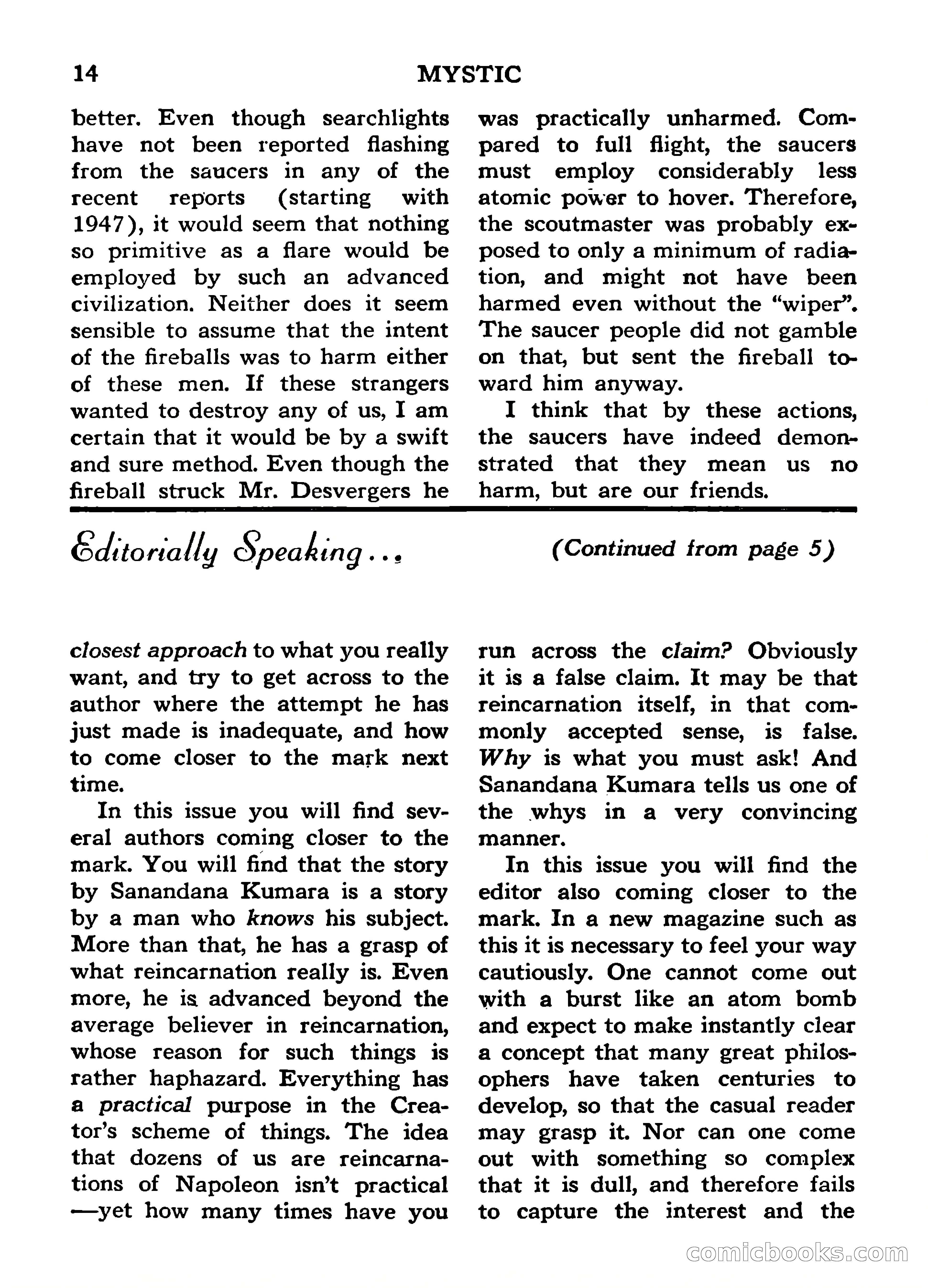 Mystic Magazine, March 1954 — page 14 of 133