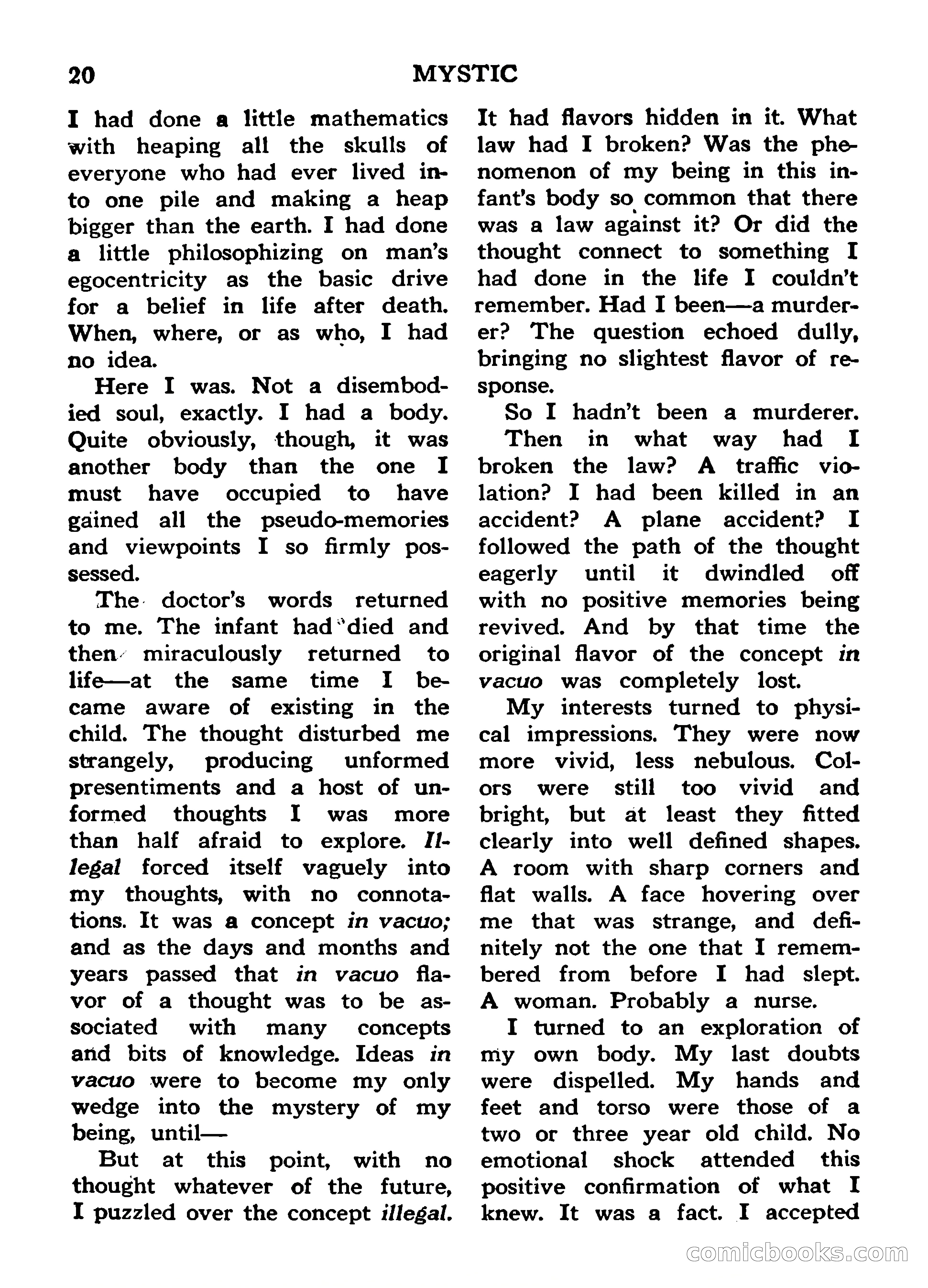 Mystic Magazine, March 1954 — page 20 of 133