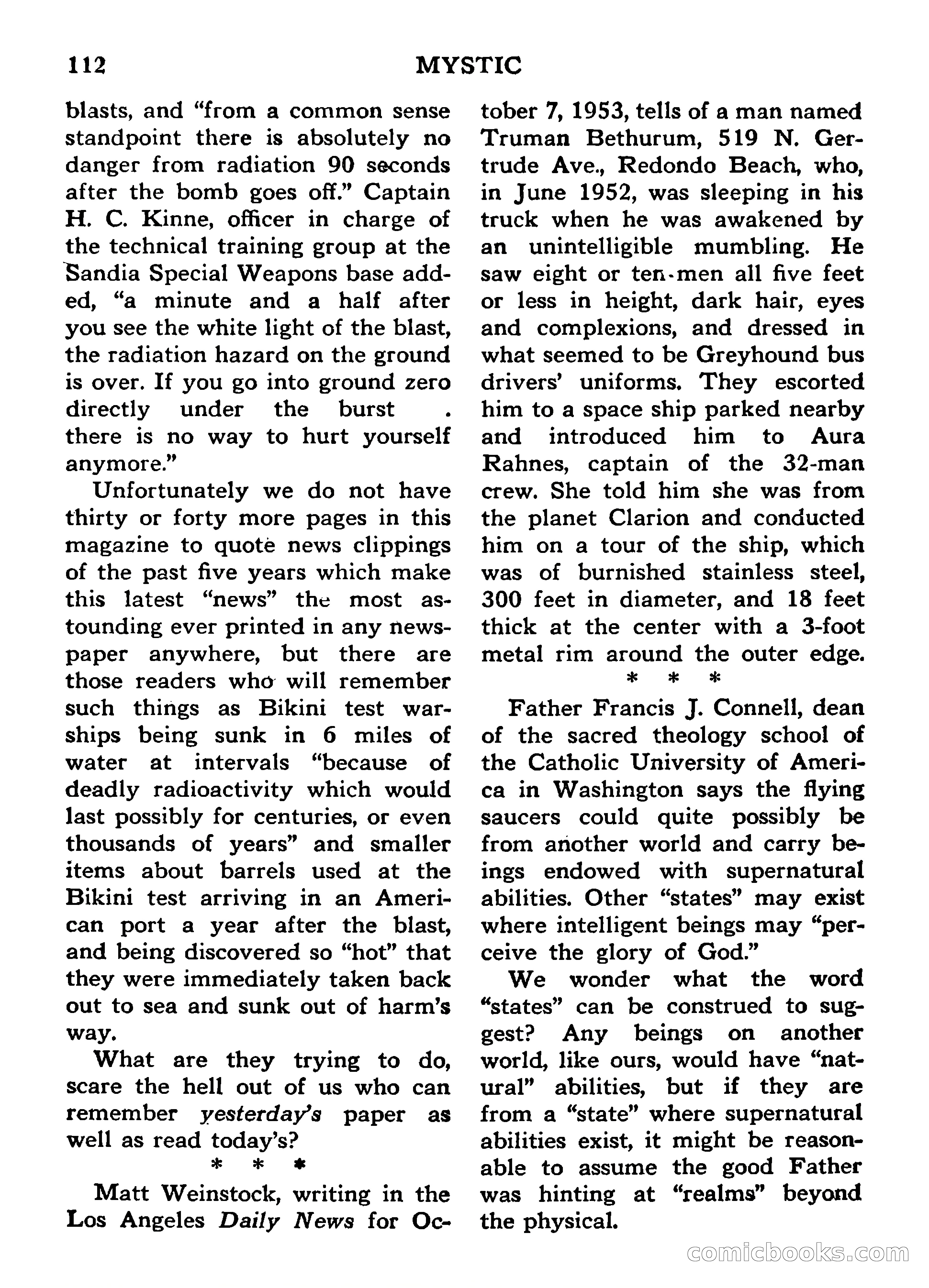 Mystic Magazine, March 1954 — page 112 of 133