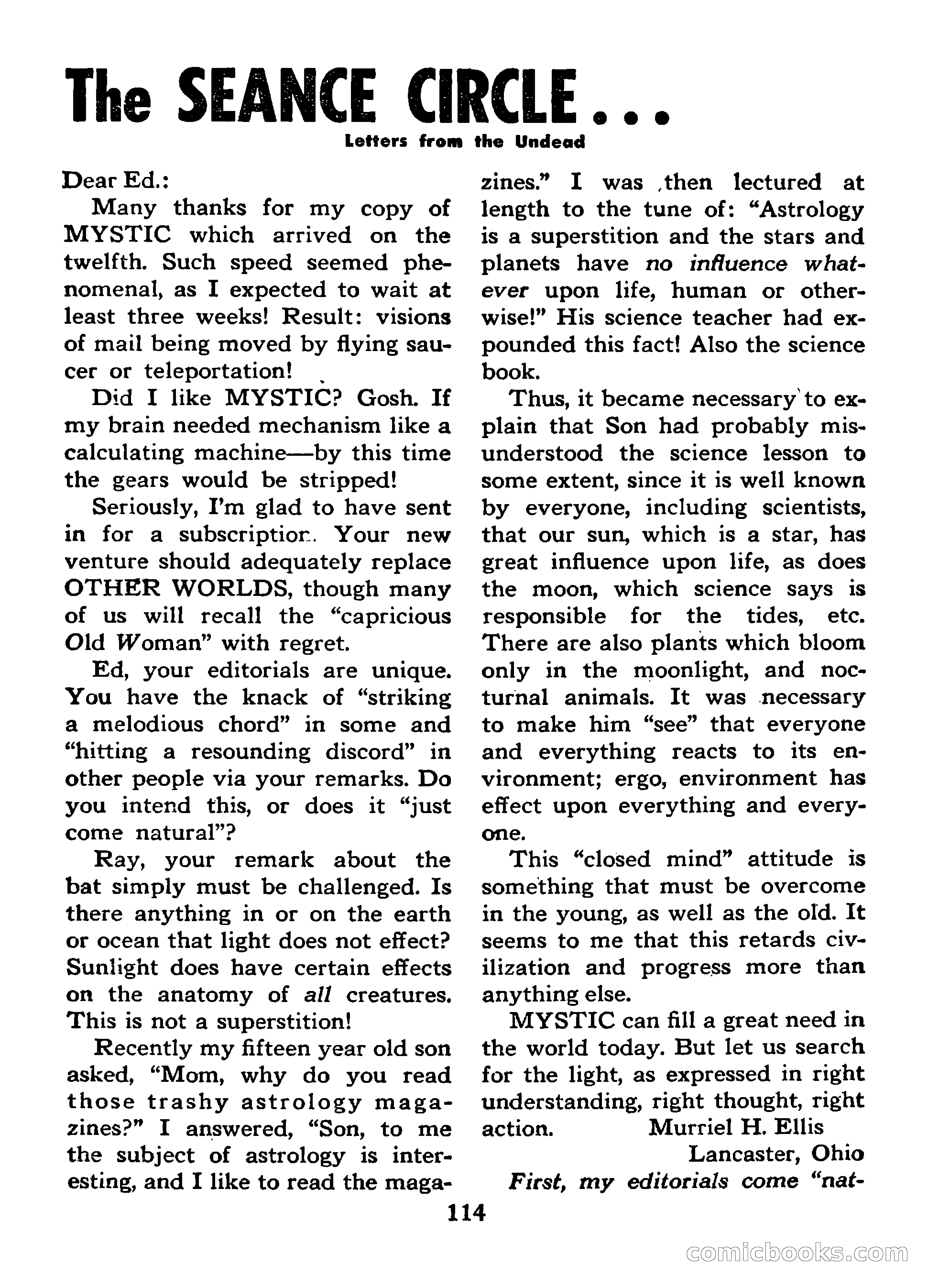 Mystic Magazine, March 1954 — page 114 of 133
