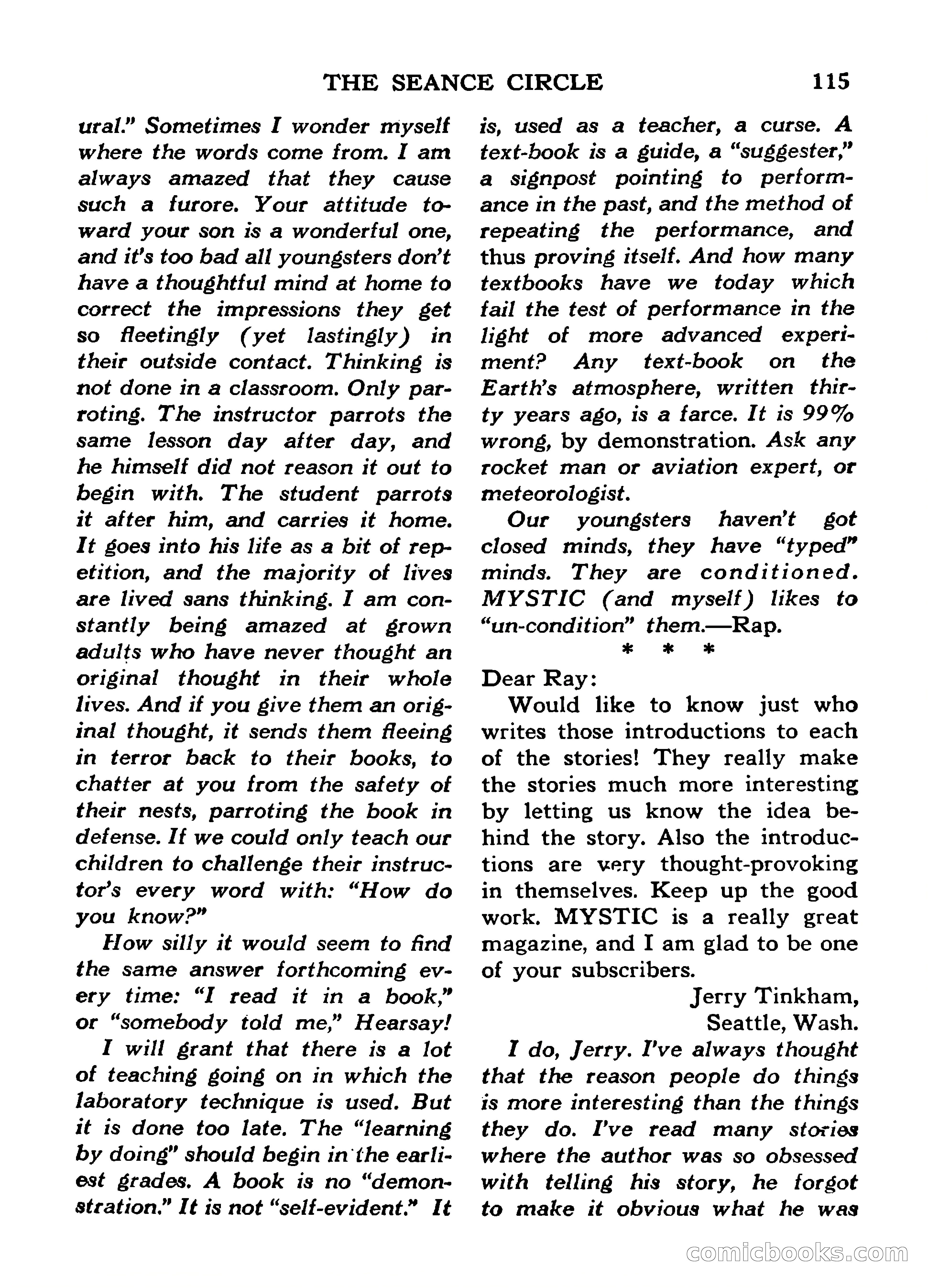 Mystic Magazine, March 1954 — page 115 of 133