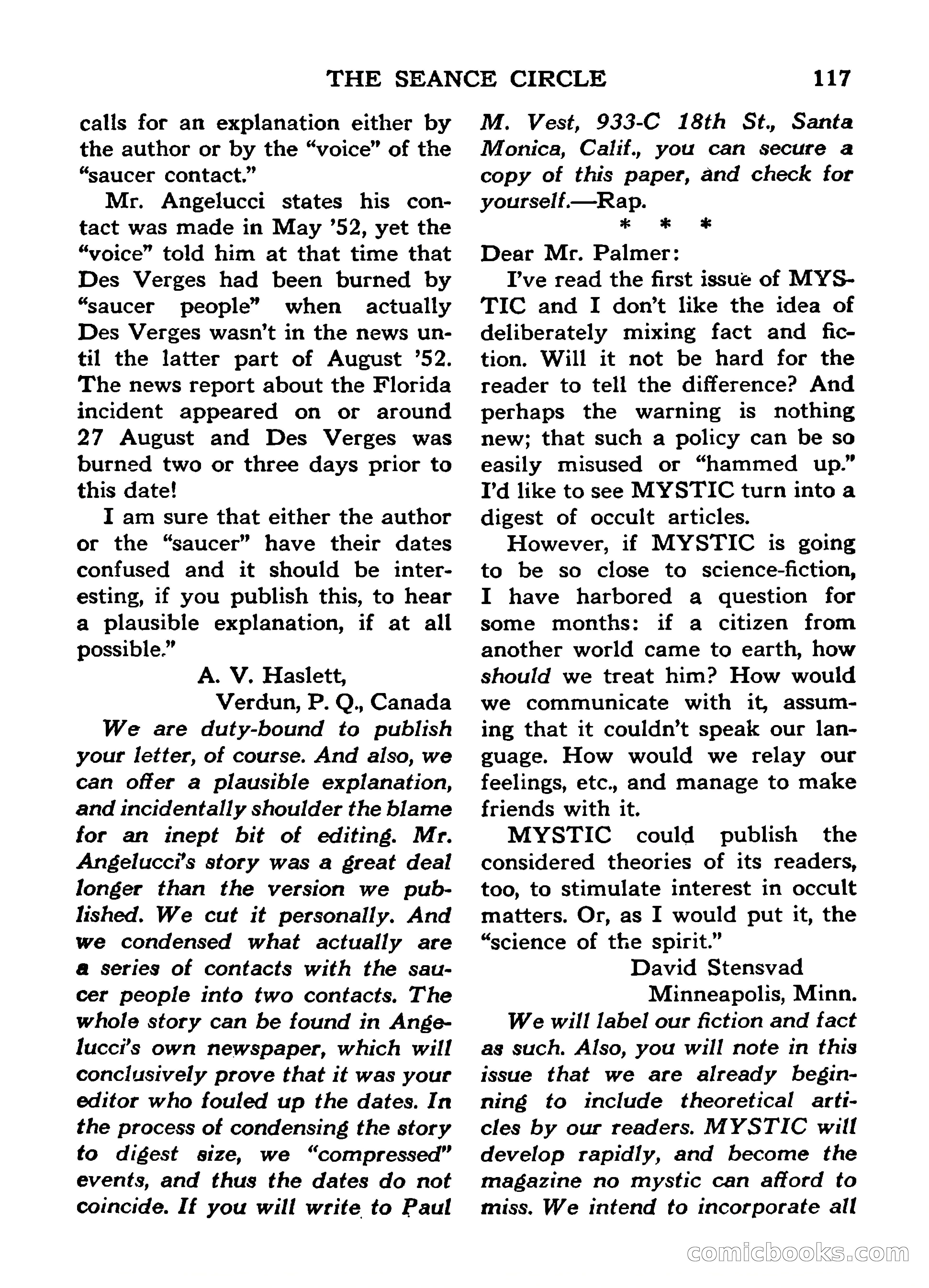 Mystic Magazine, March 1954 — page 117 of 133
