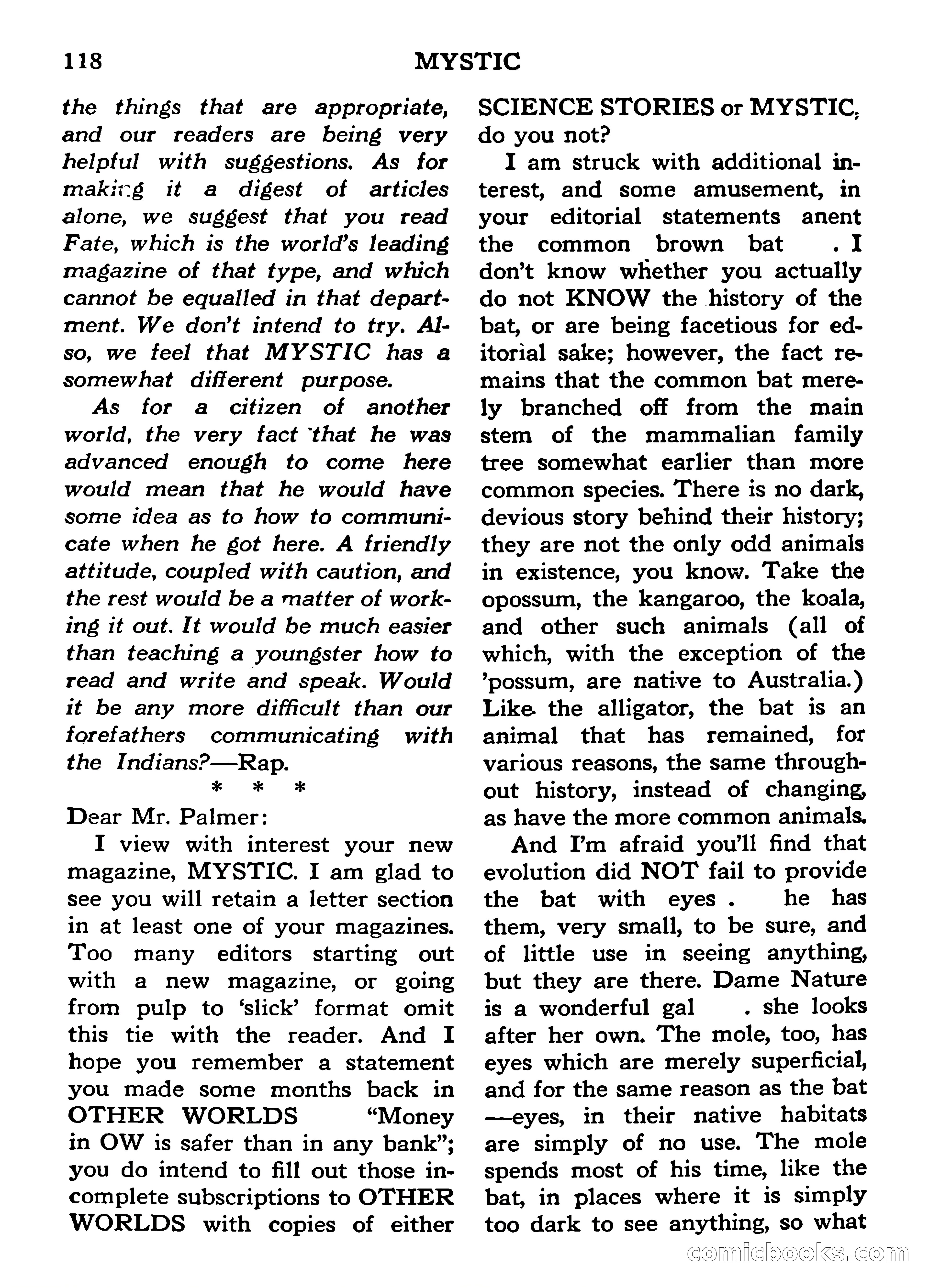 Mystic Magazine, March 1954 — page 118 of 133