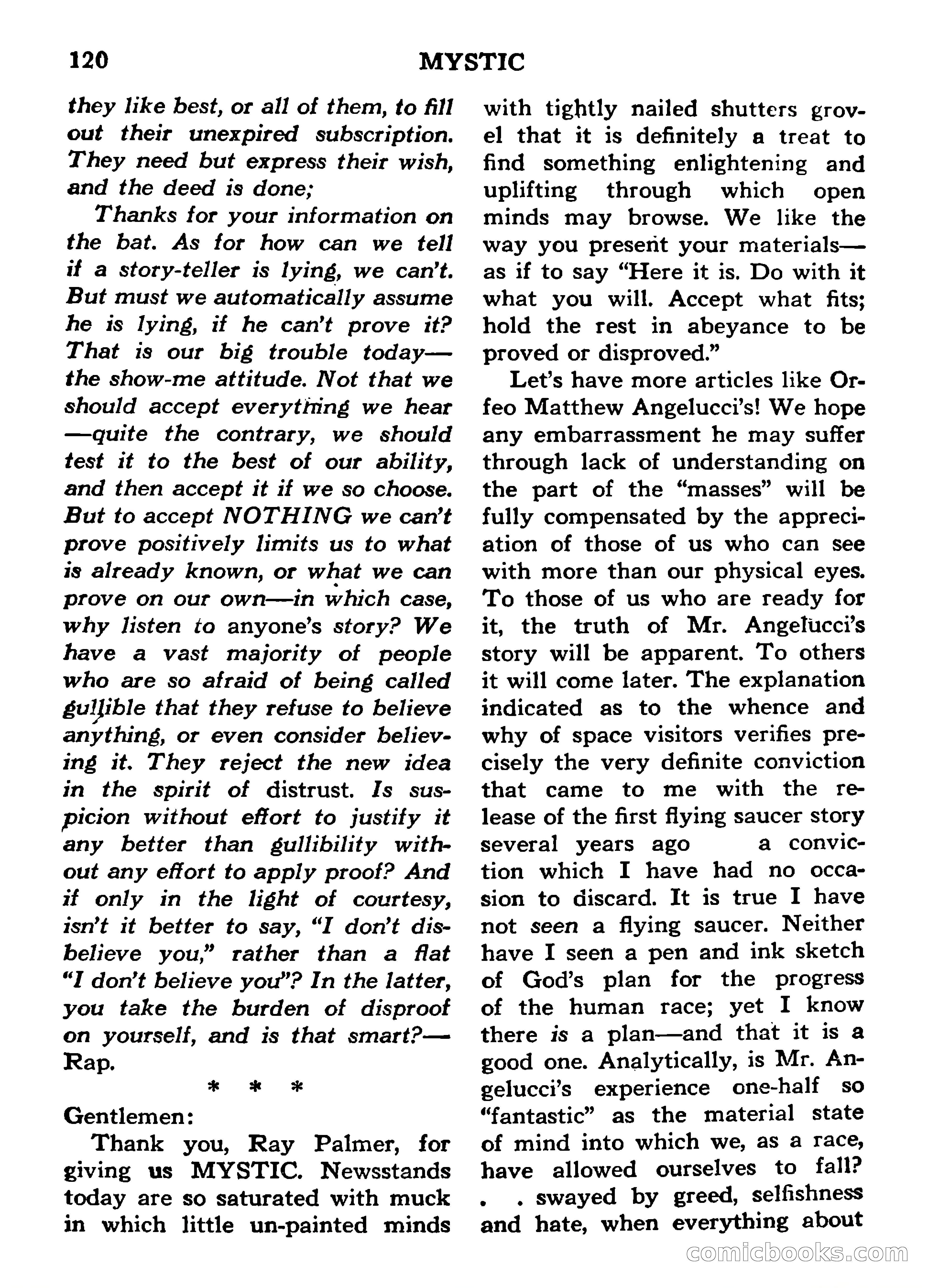 Mystic Magazine, March 1954 — page 120 of 133