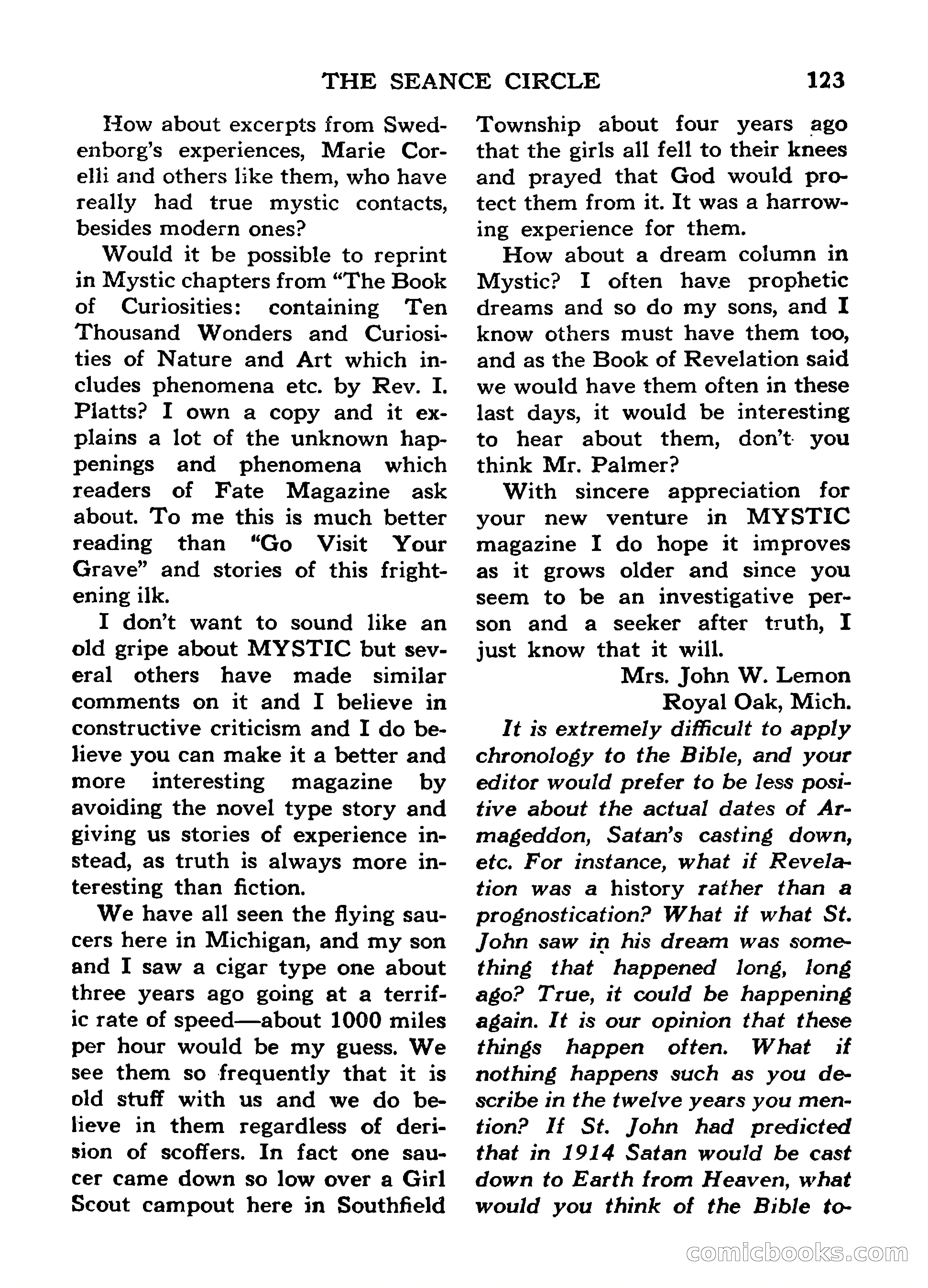 Mystic Magazine, March 1954 — page 123 of 133