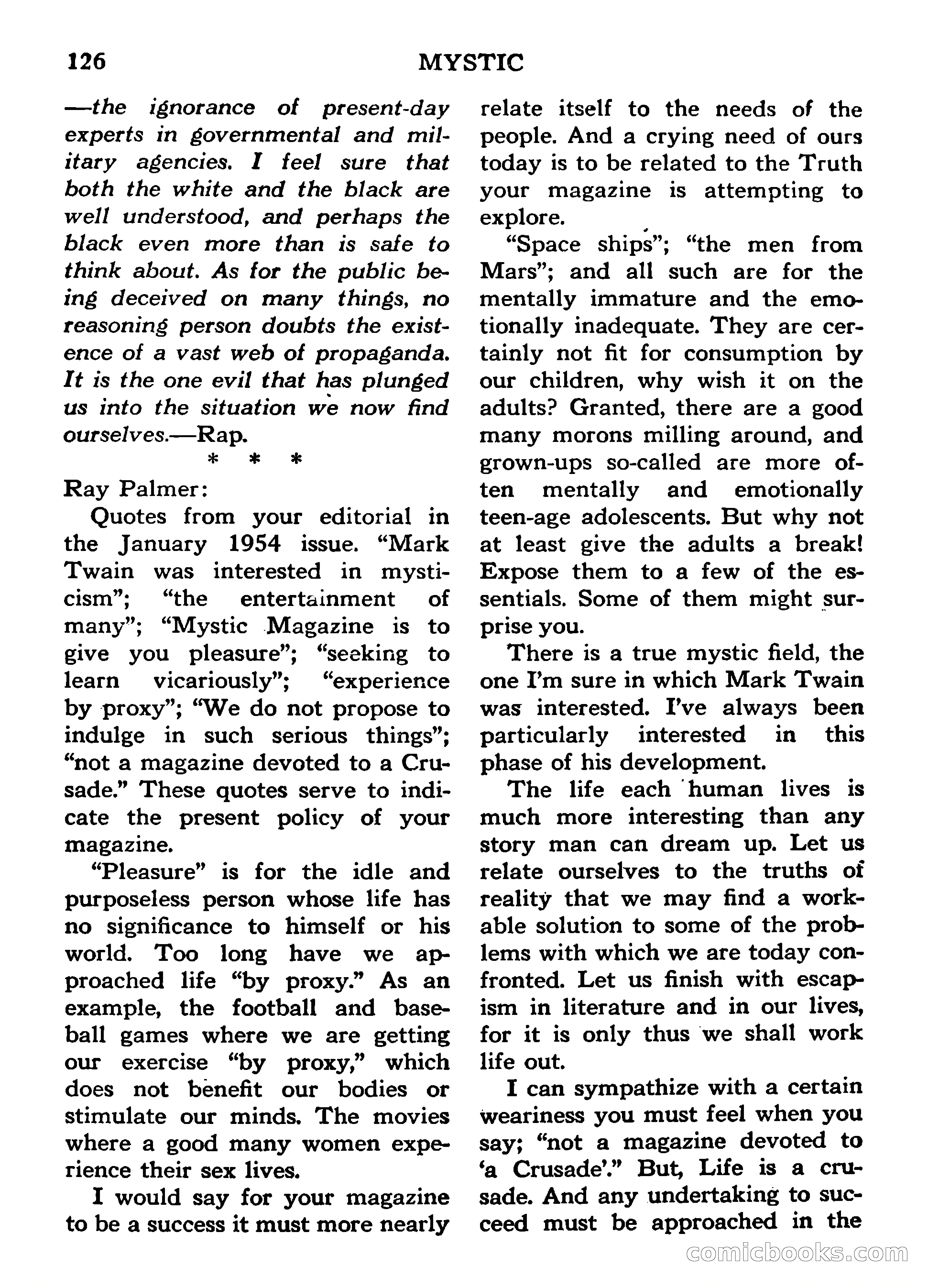 Mystic Magazine, March 1954 — page 126 of 133