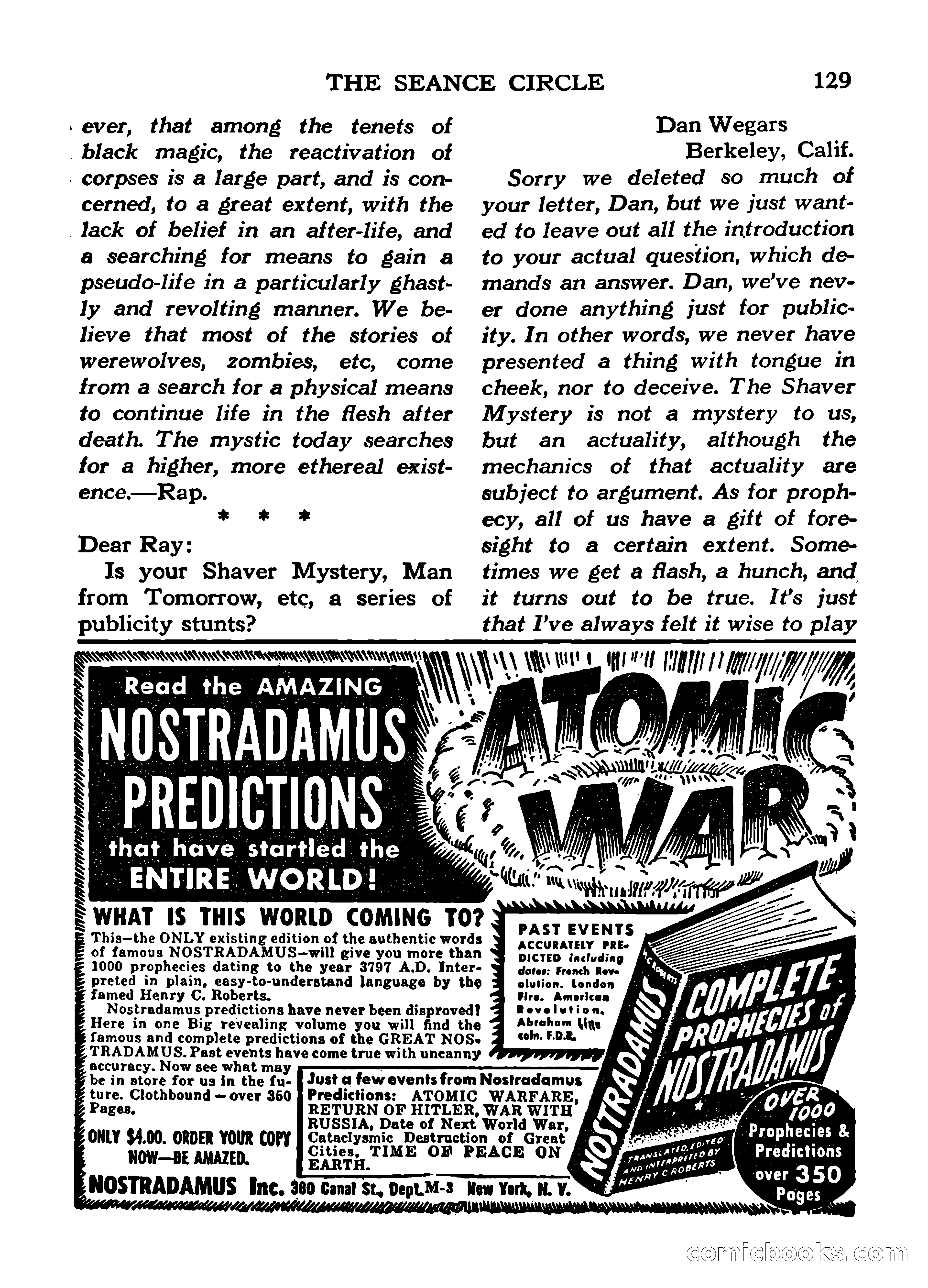 Mystic Magazine, March 1954 — page 129 of 133