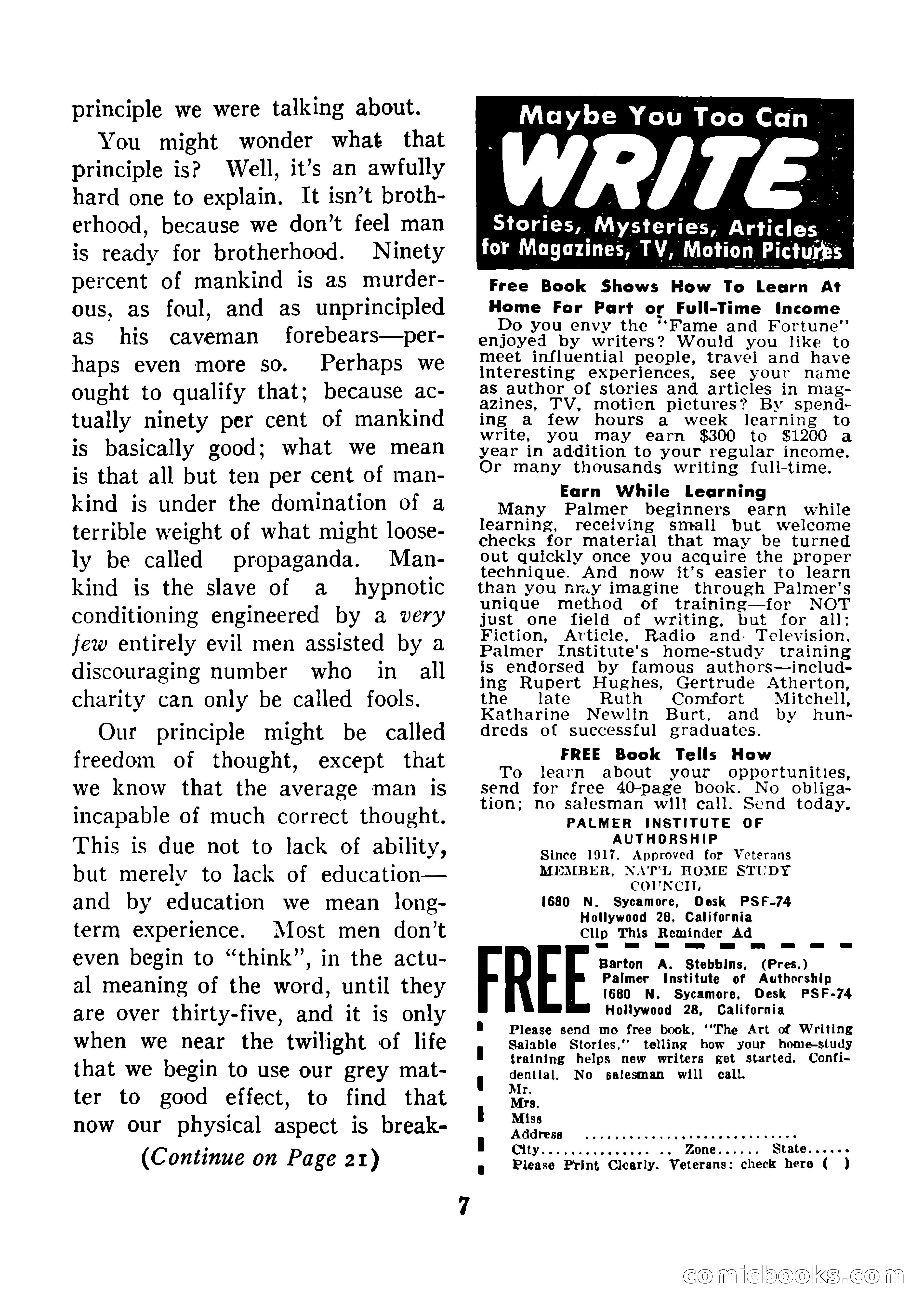 Mystic Magazine, August 1954 — page 7 of 133