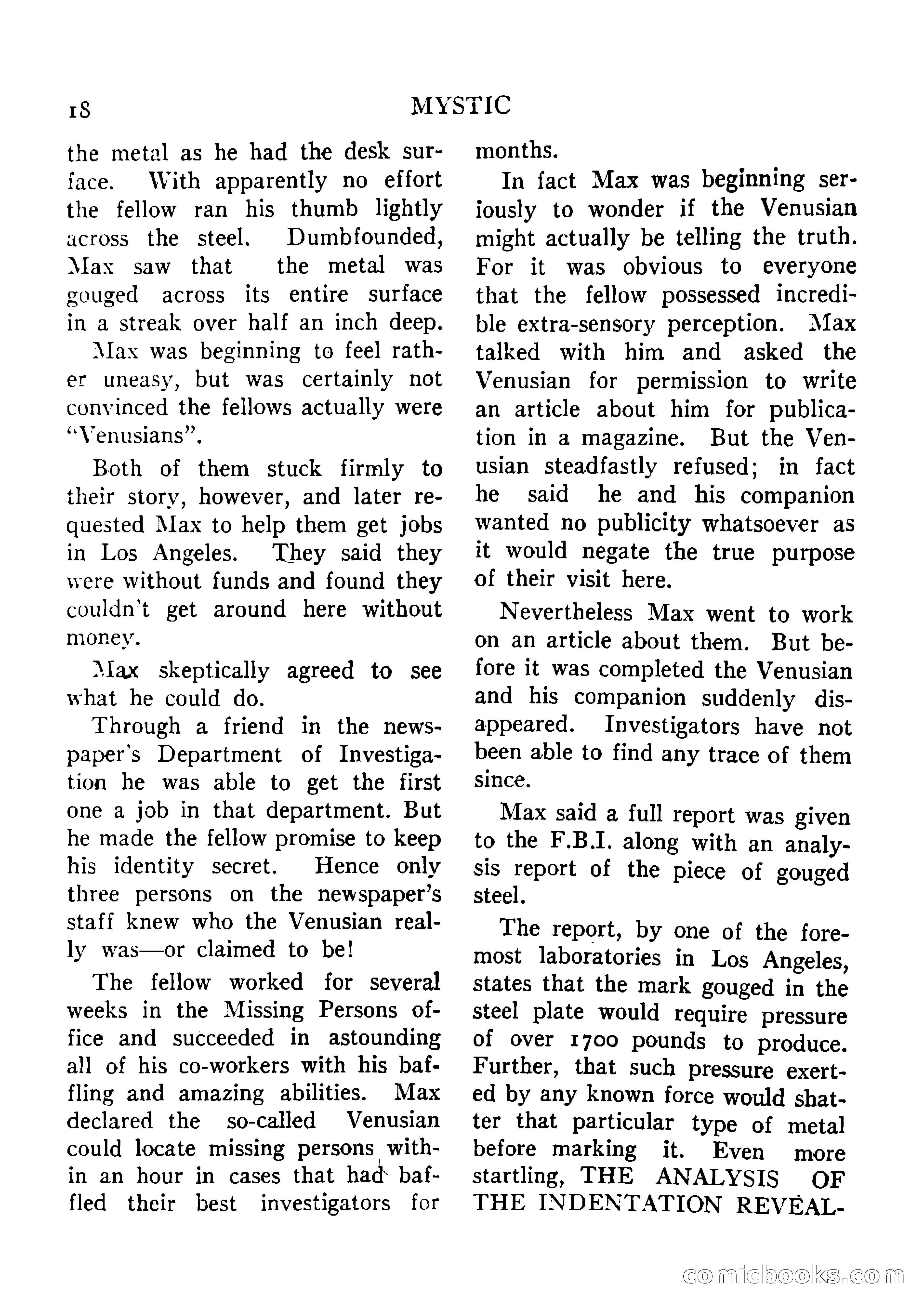 Mystic Magazine, August 1954 — page 18 of 133