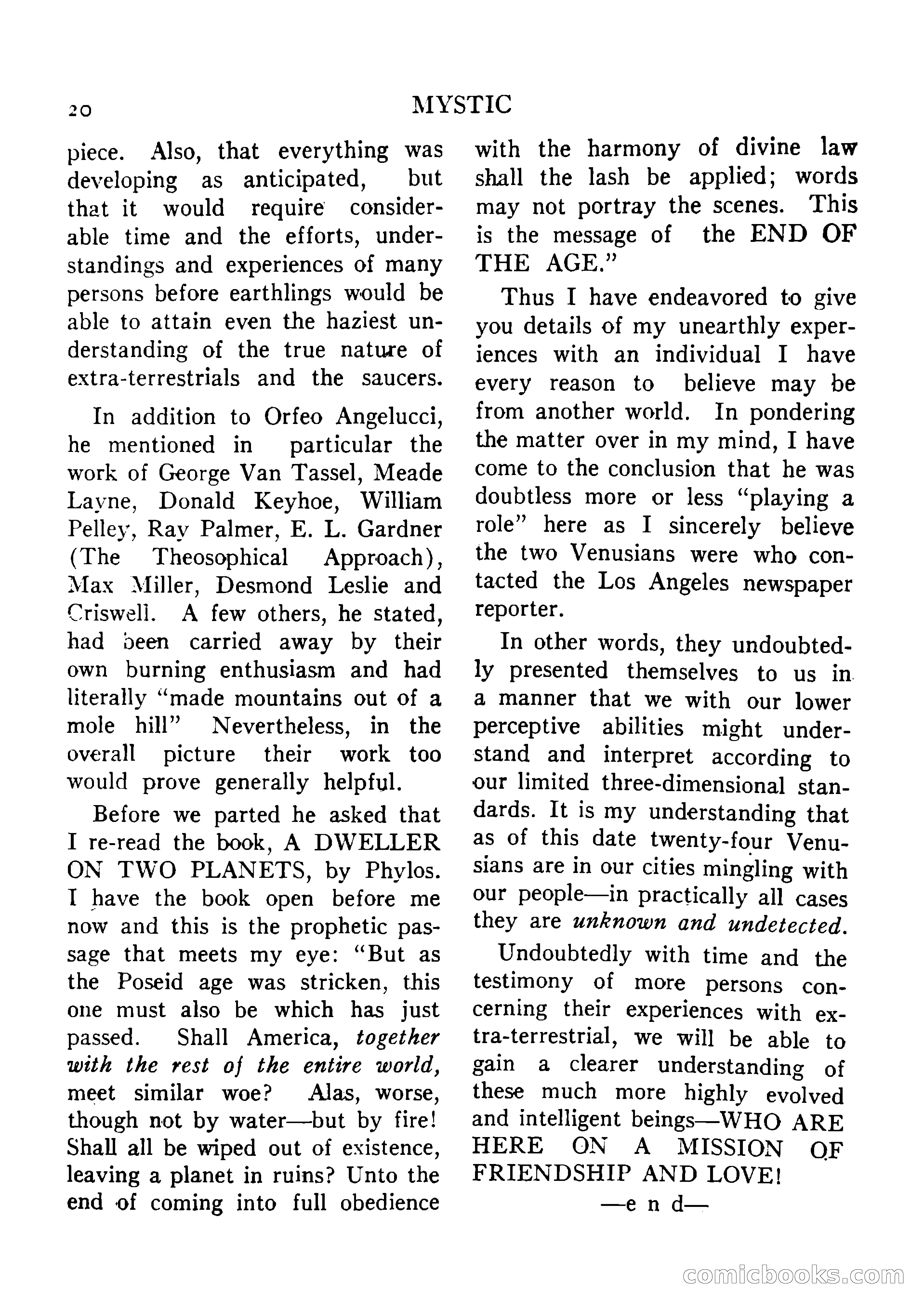 Mystic Magazine, August 1954 — page 20 of 133