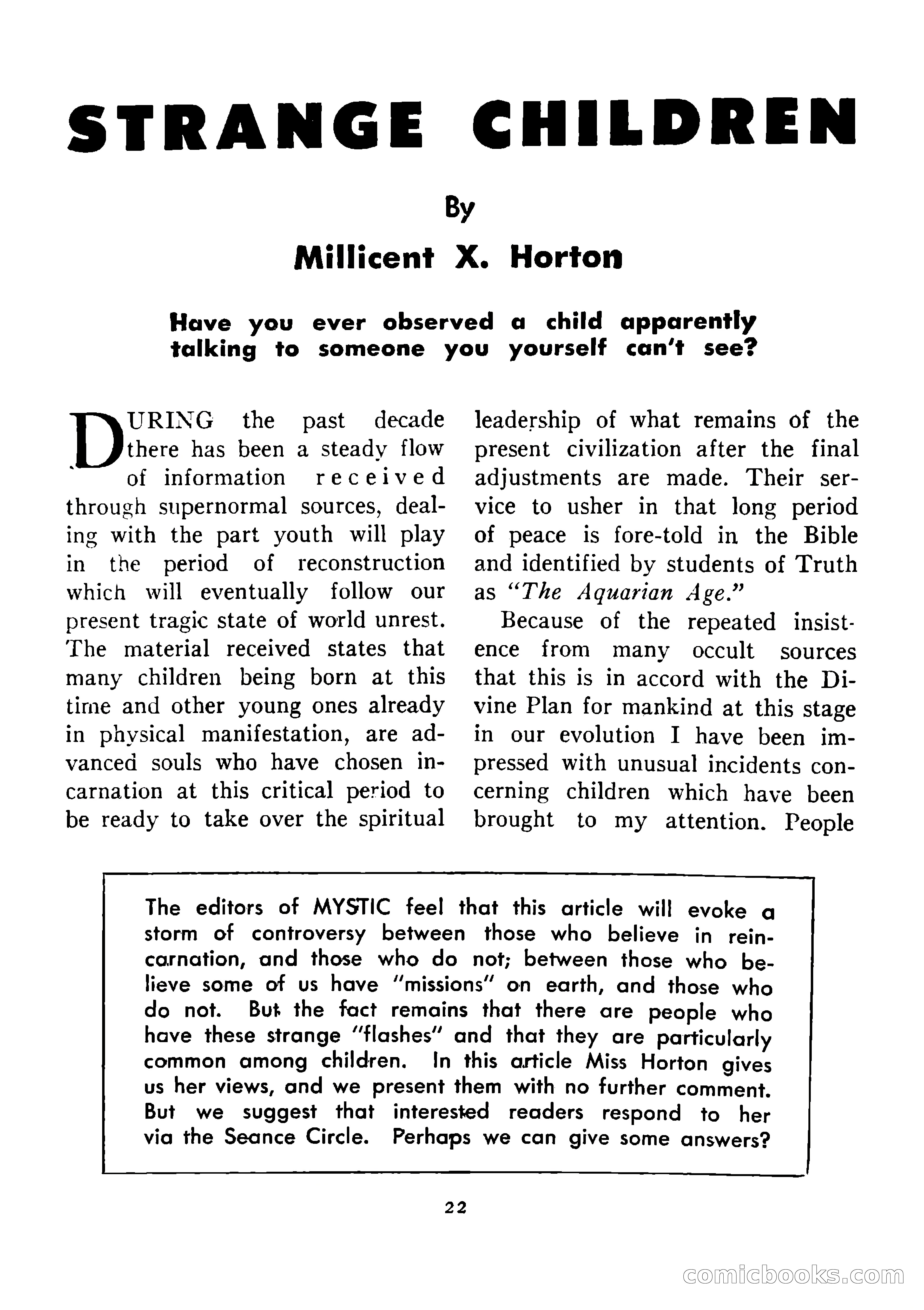 Mystic Magazine, August 1954 — page 22 of 133