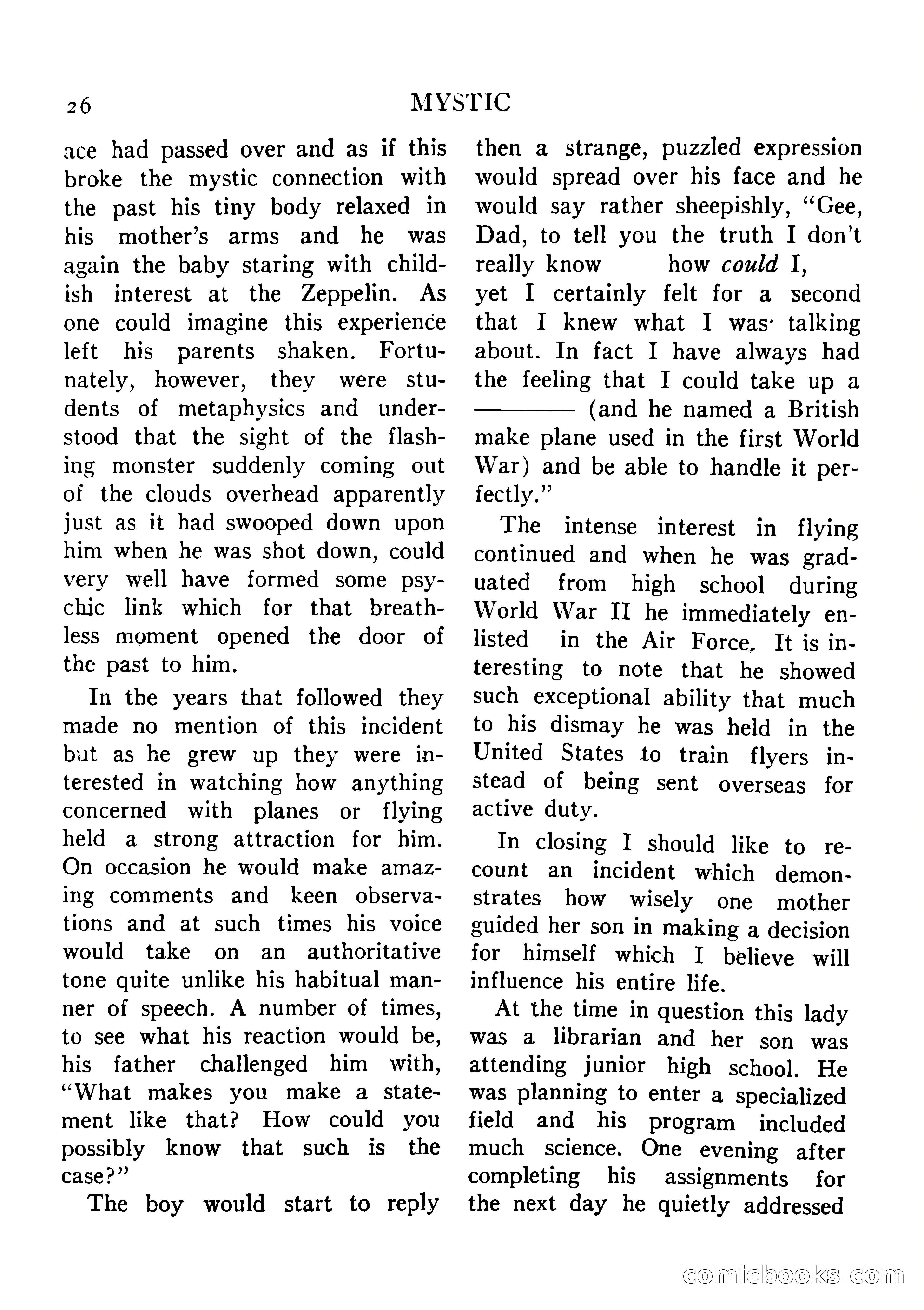 Mystic Magazine, August 1954 — page 26 of 133