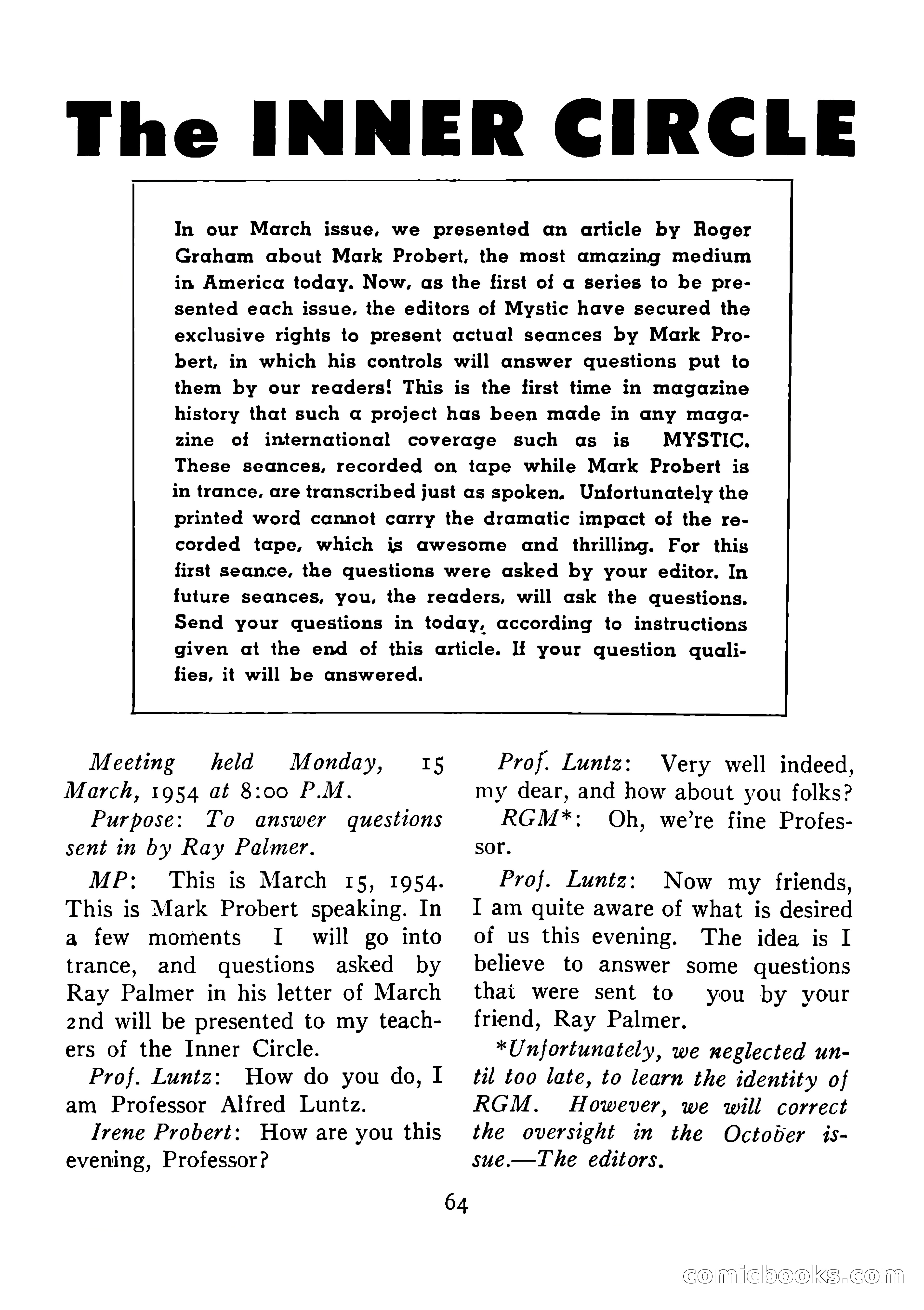 Mystic Magazine, August 1954 — page 64 of 133