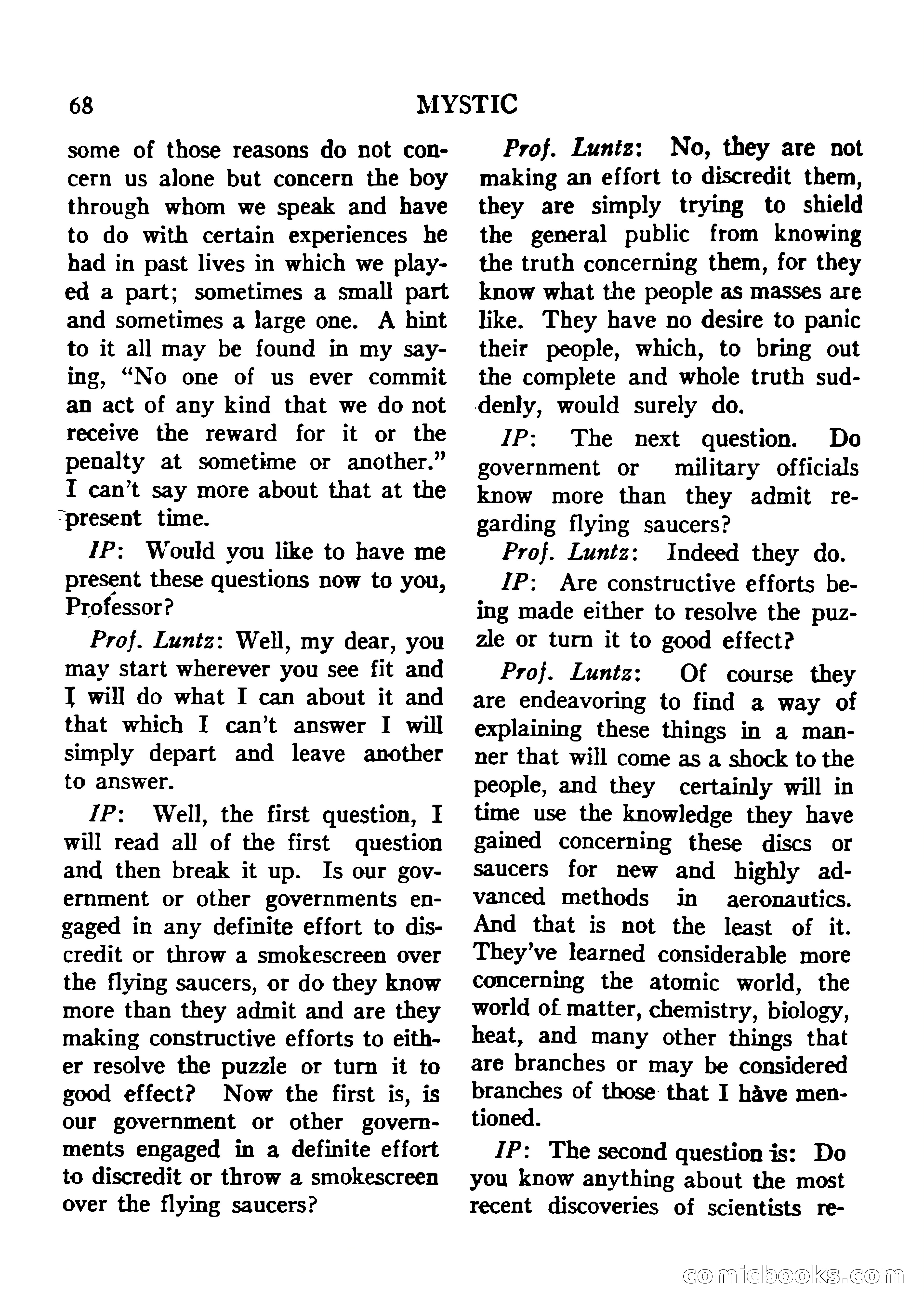 Mystic Magazine, August 1954 — page 68 of 133