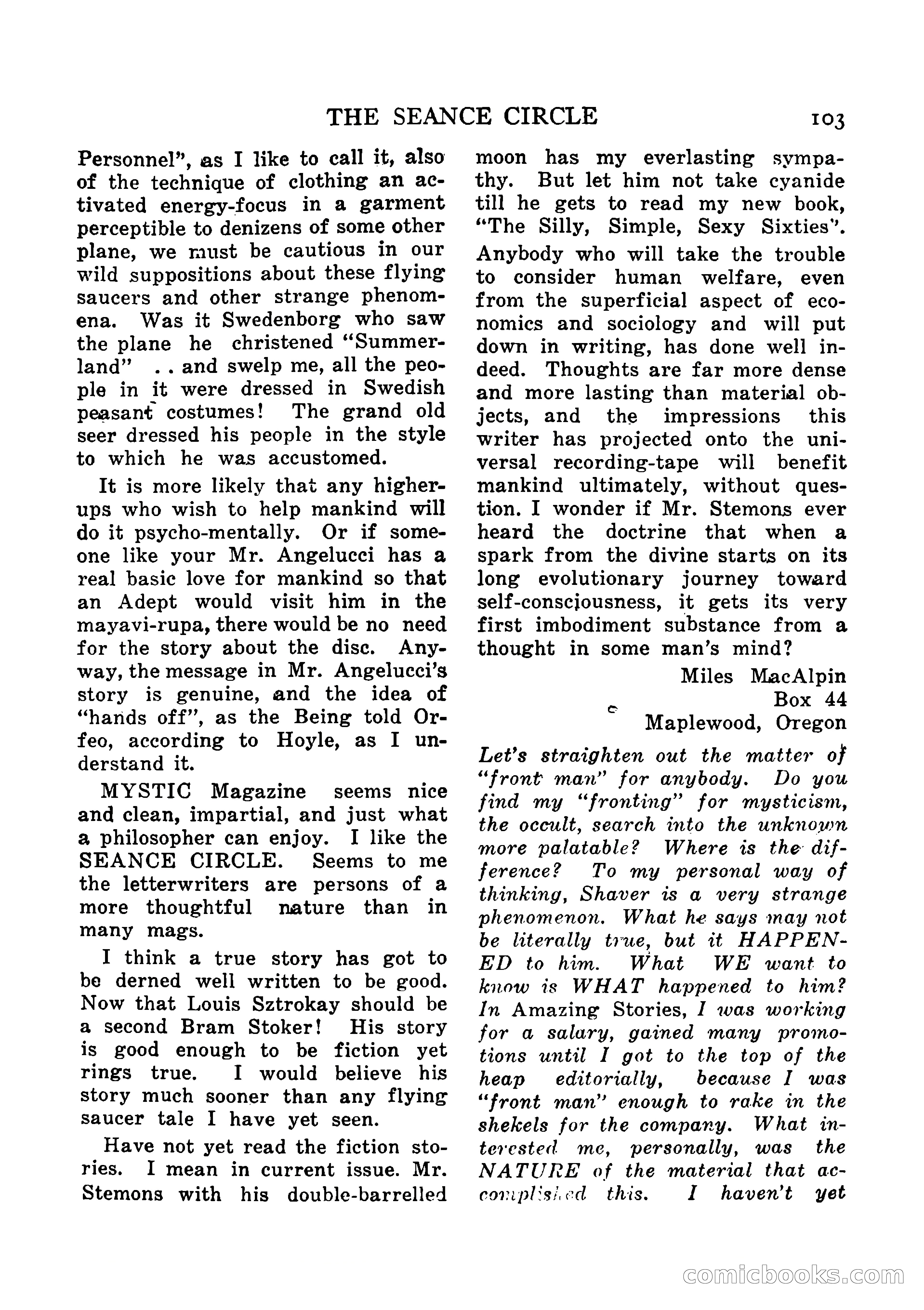 Mystic Magazine, August 1954 — page 103 of 133