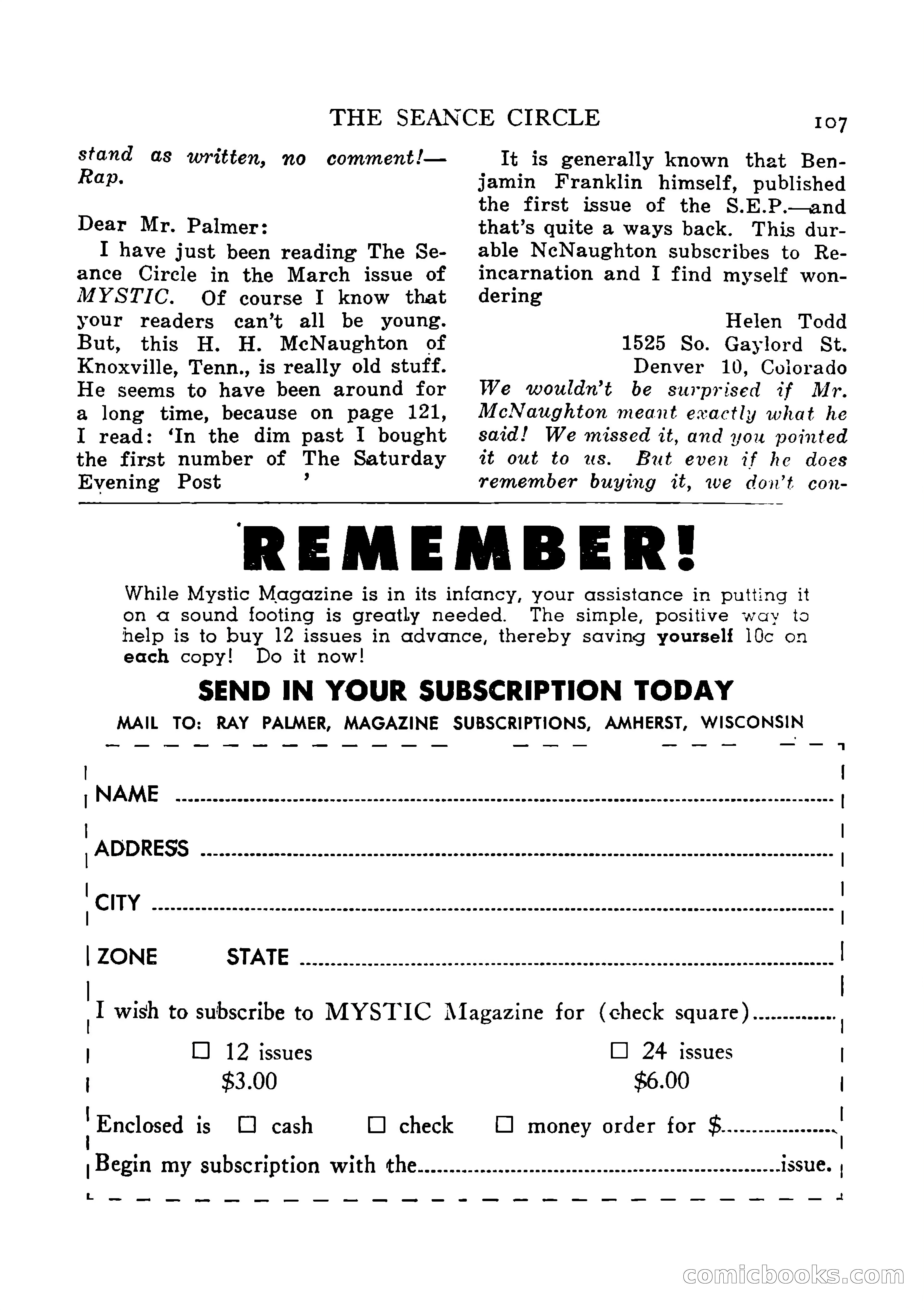 Mystic Magazine, August 1954 — page 107 of 133