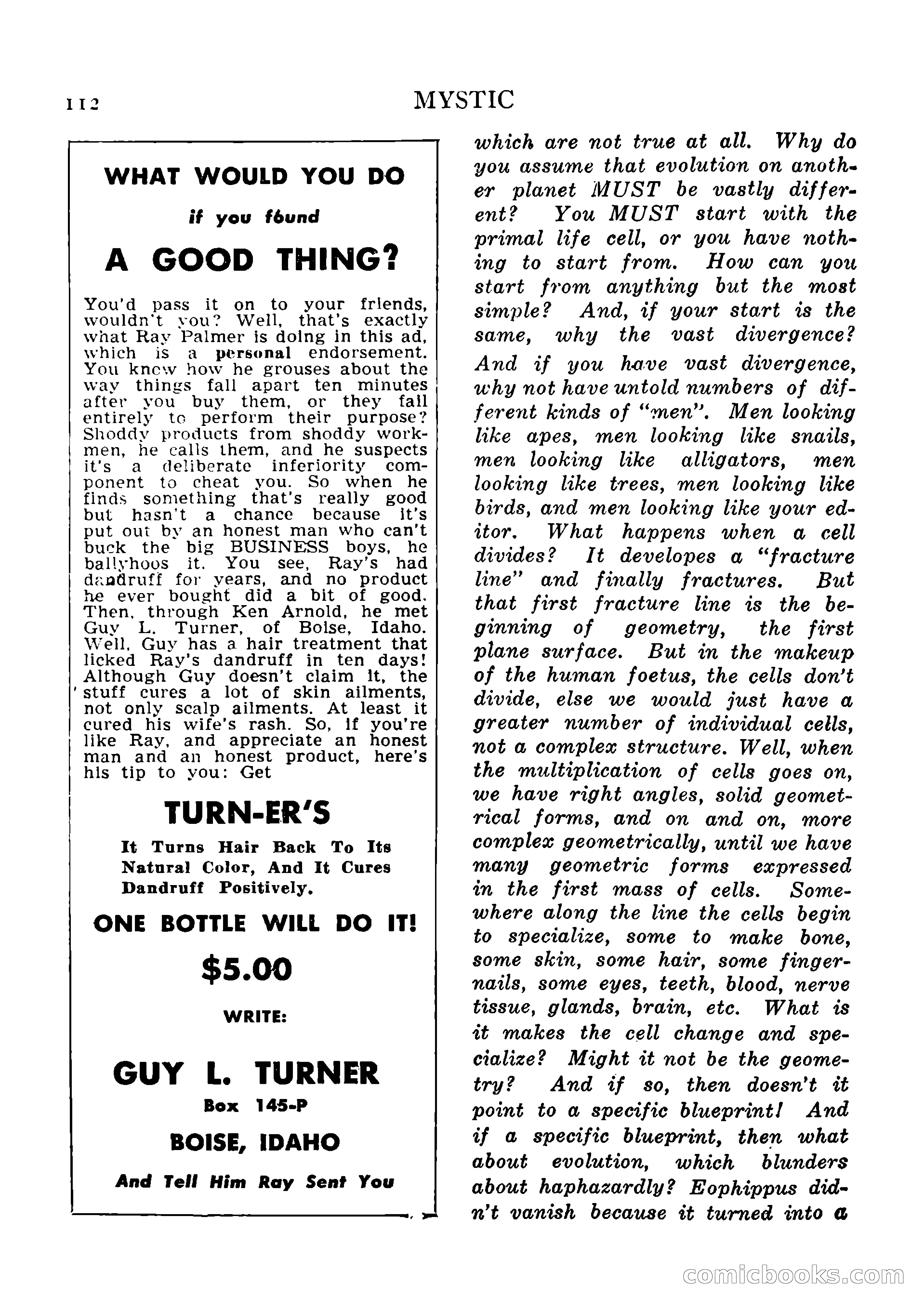 Mystic Magazine, August 1954 — page 112 of 133