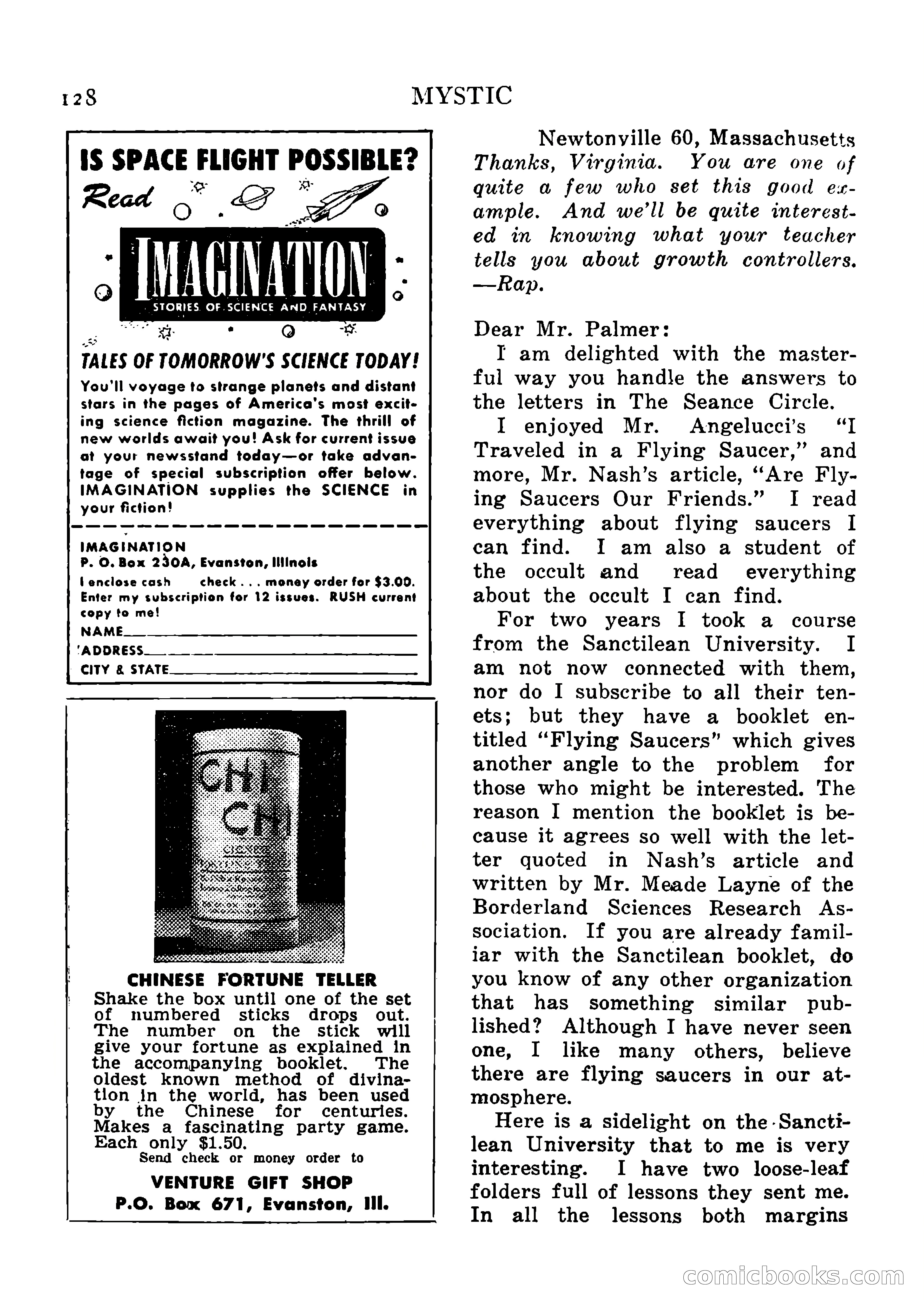 Mystic Magazine, August 1954 — page 128 of 133