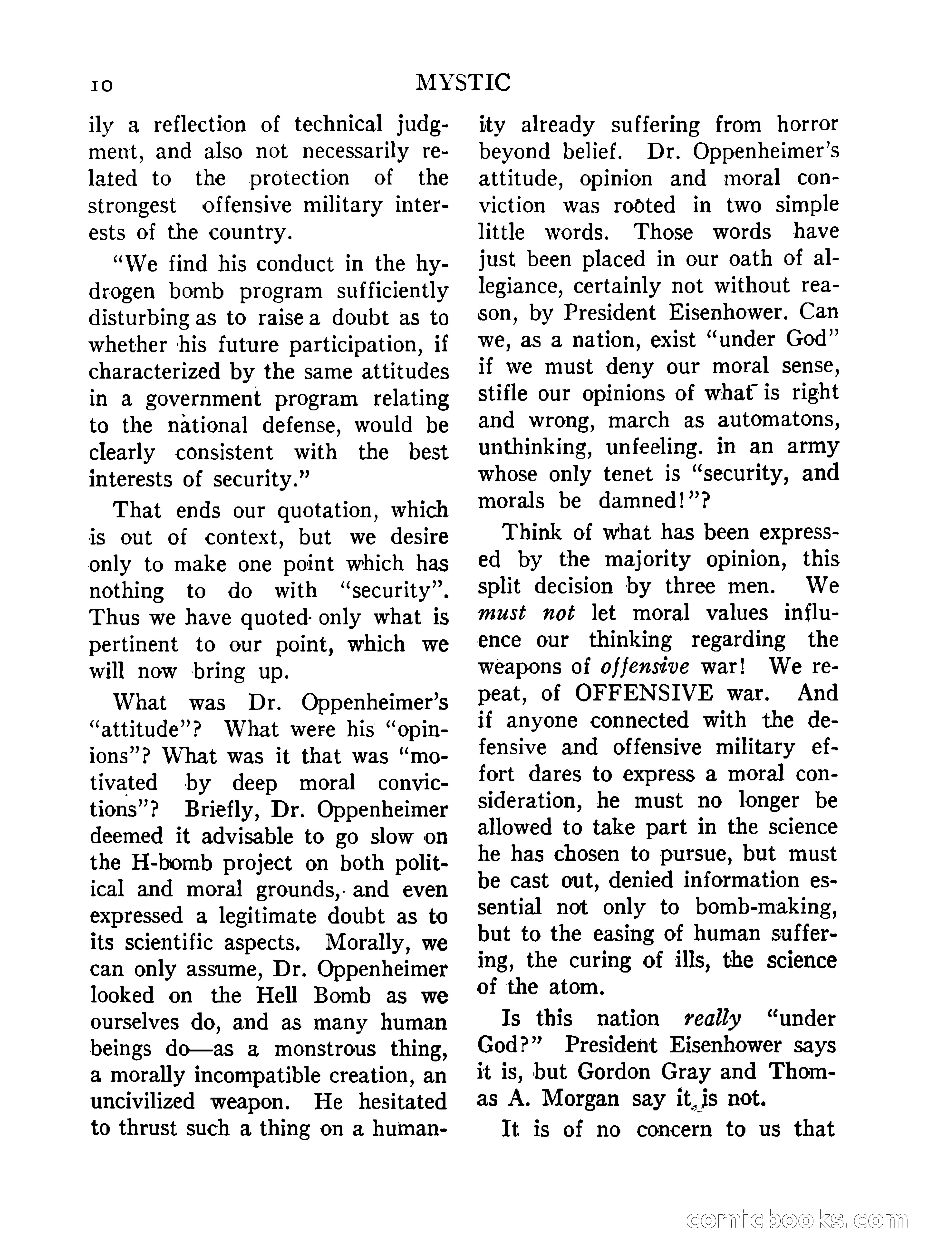Mystic Magazine, October 1954 — page 10 of 133