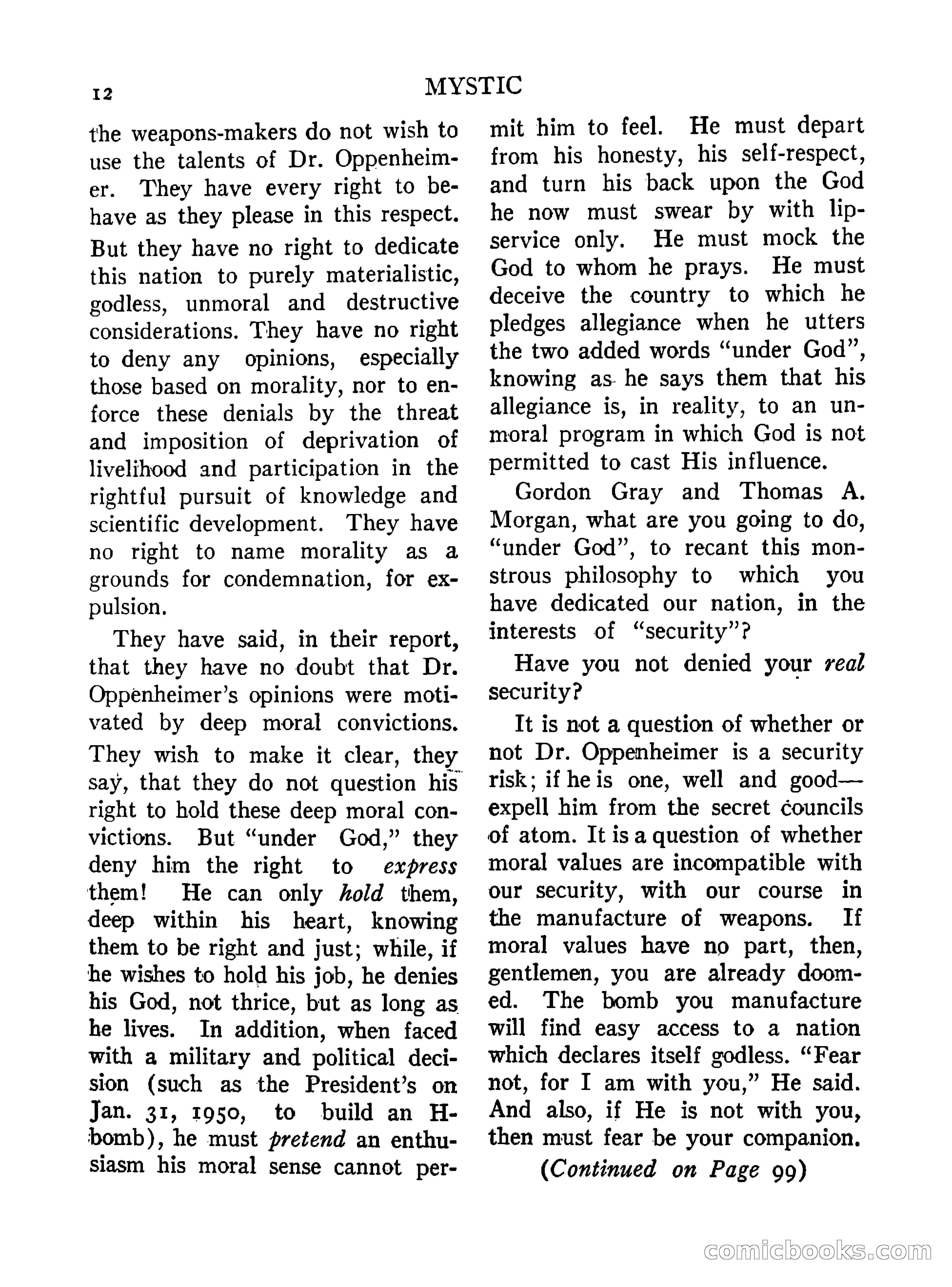 Mystic Magazine, October 1954 — page 12 of 133