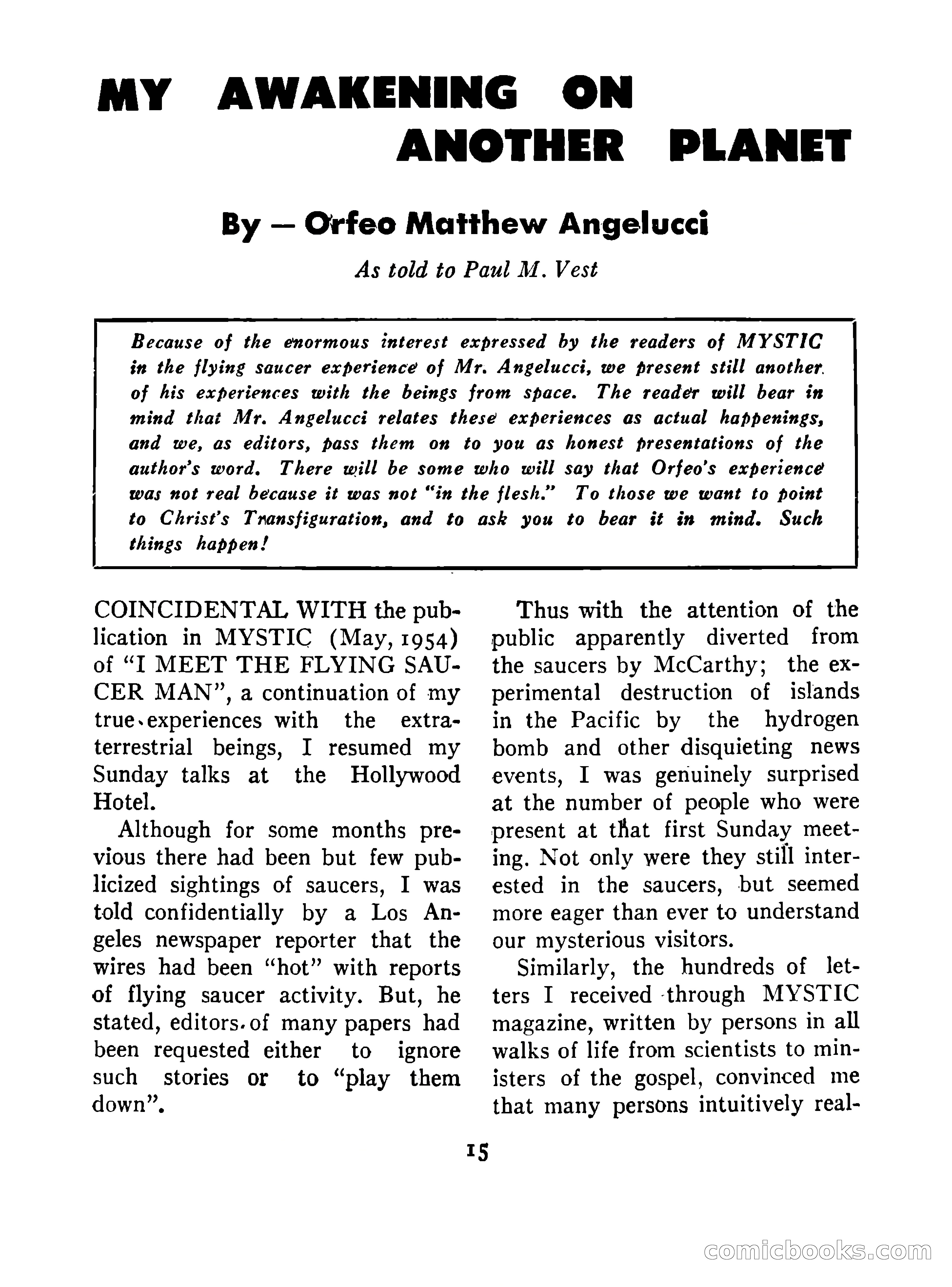 Mystic Magazine, October 1954 — page 15 of 133