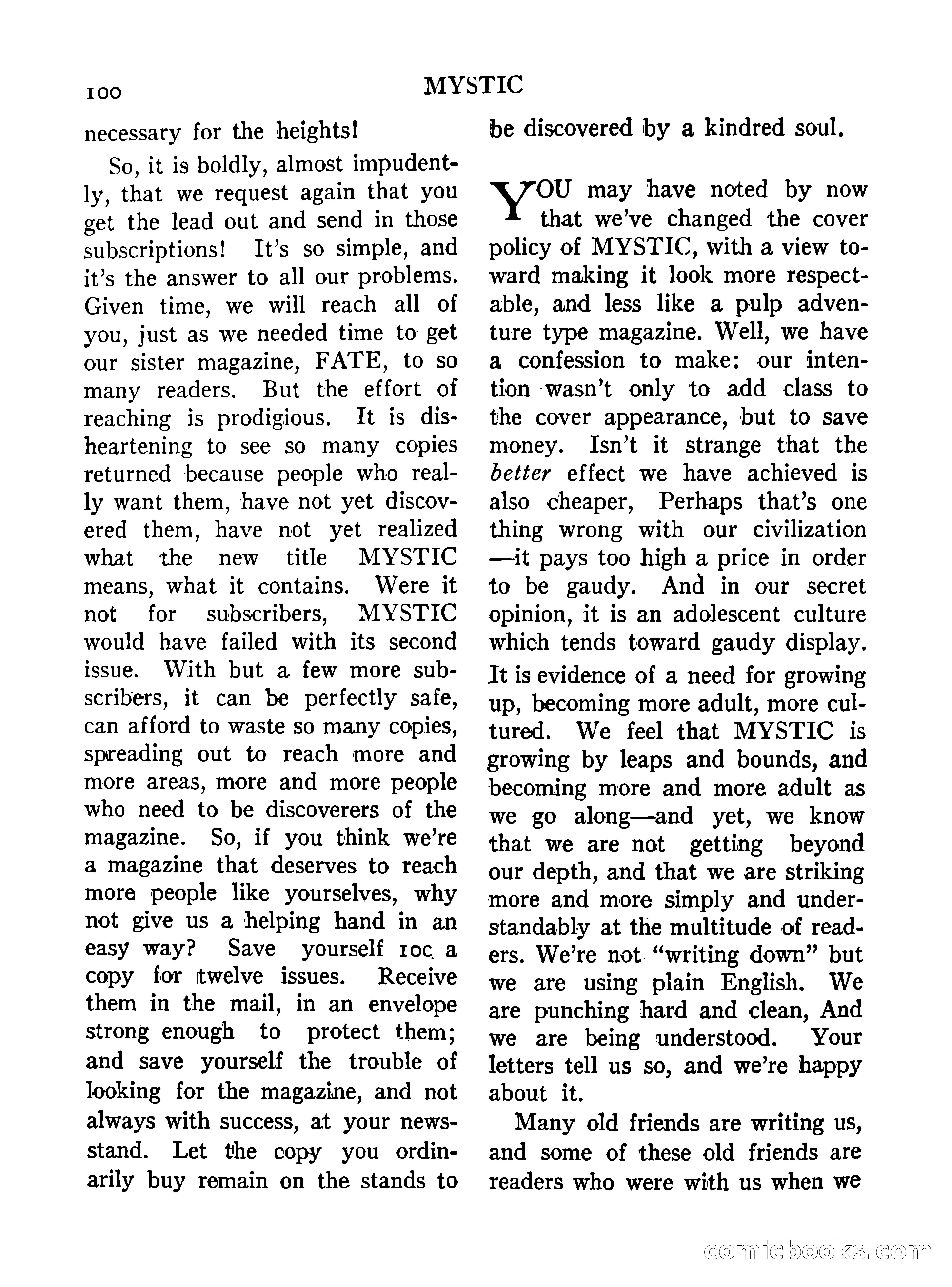 Mystic Magazine, October 1954 — page 100 of 133