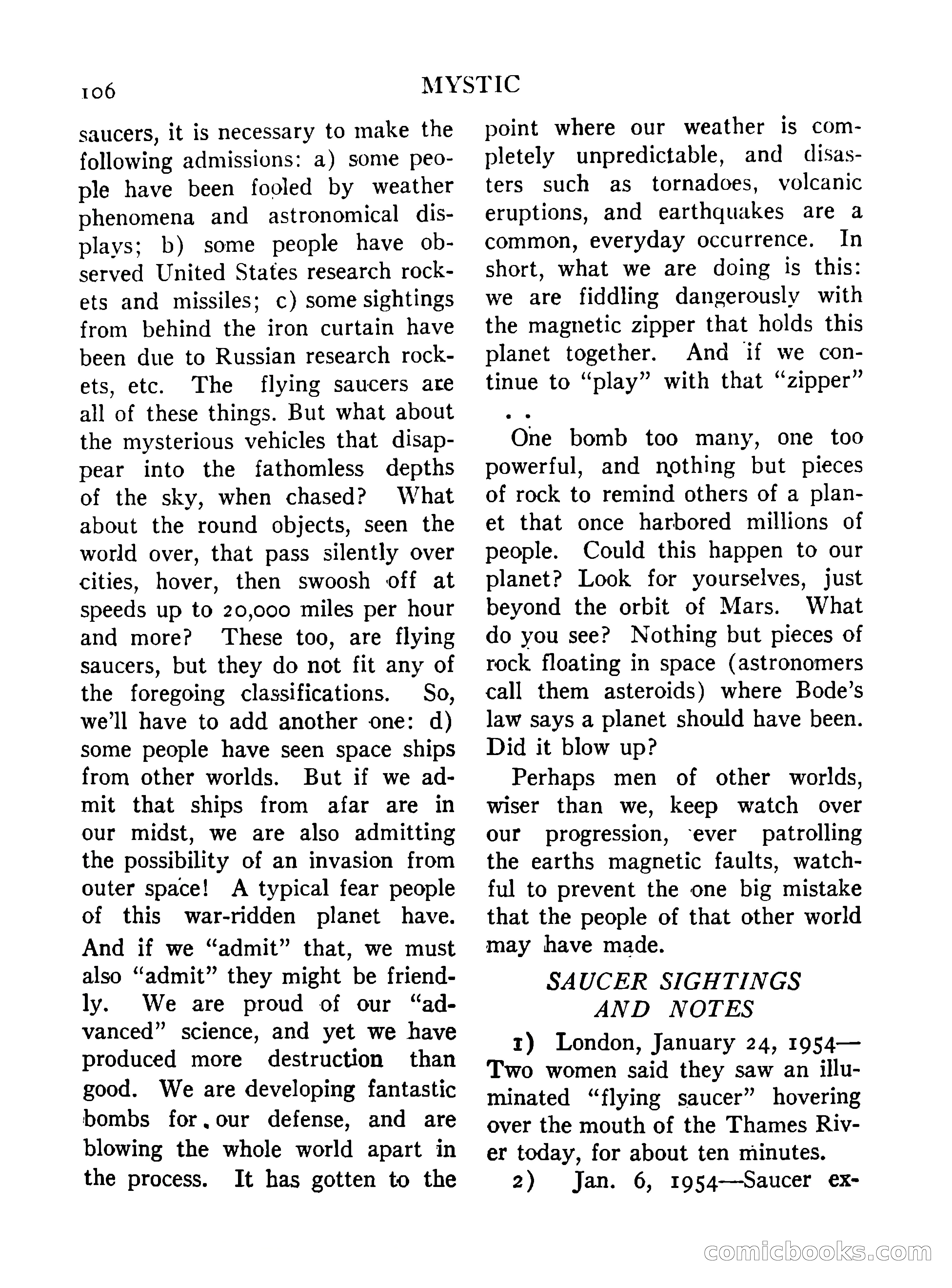 Mystic Magazine, October 1954 — page 106 of 133