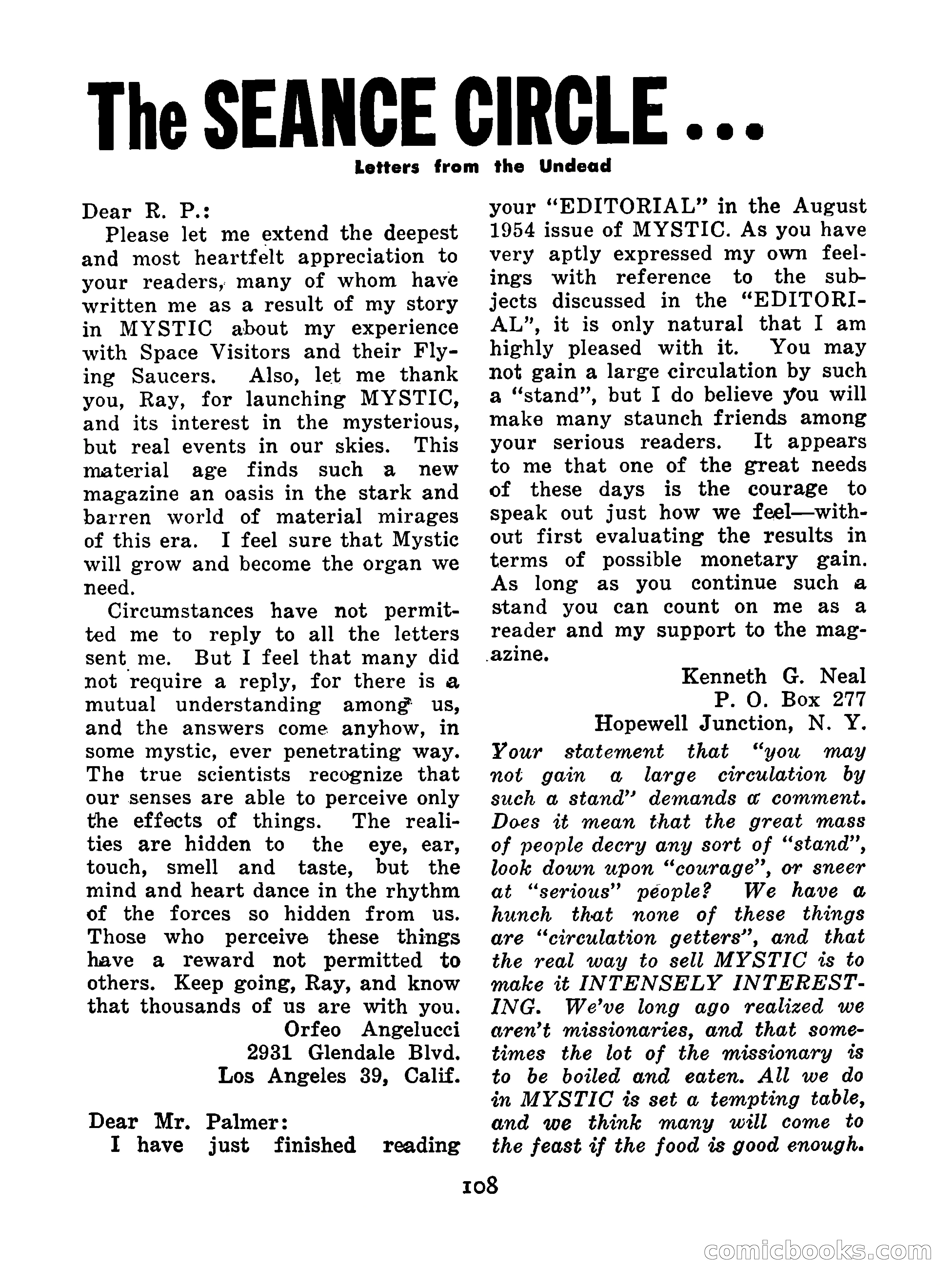 Mystic Magazine, October 1954 — page 108 of 133