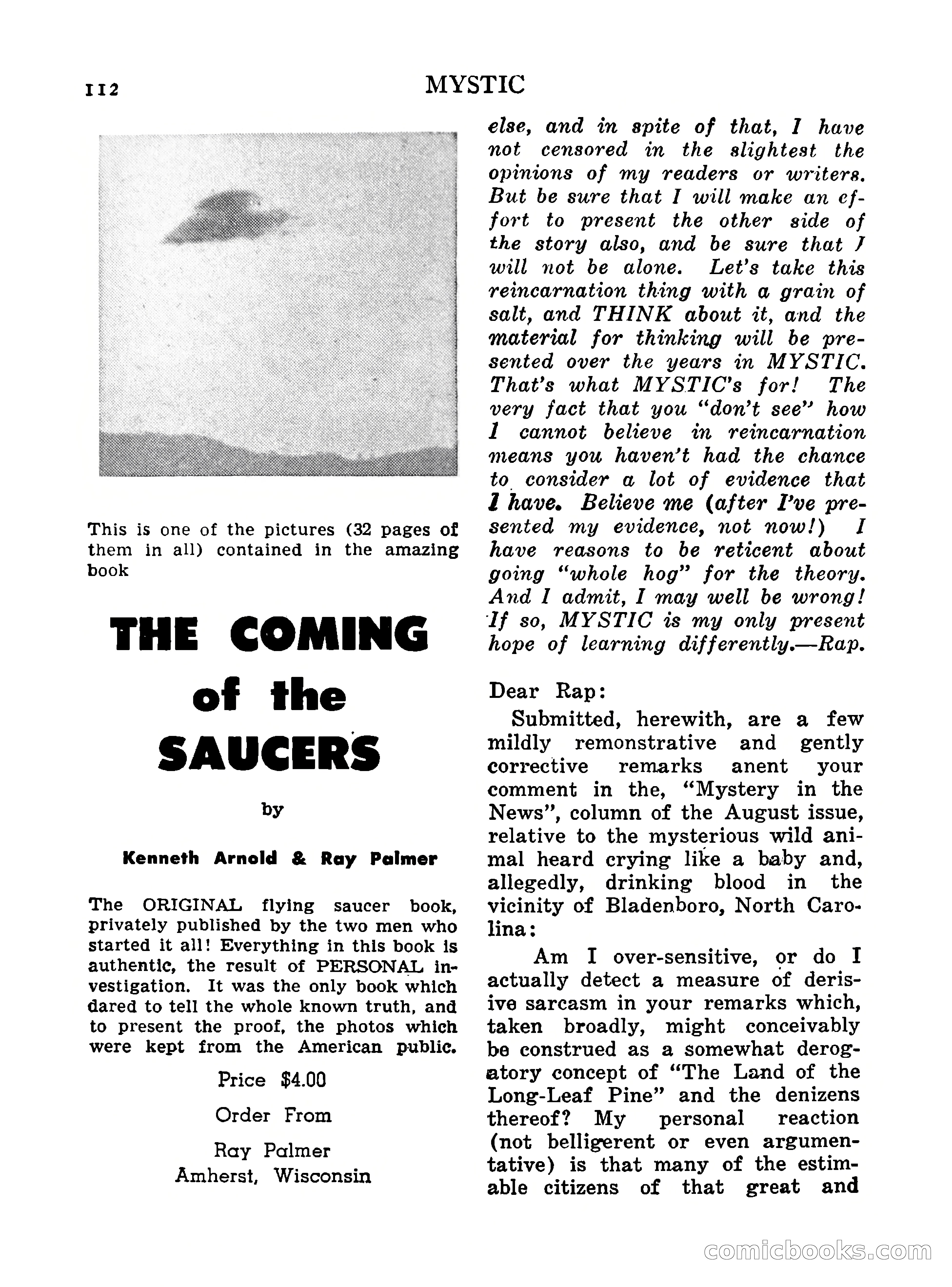 Mystic Magazine, October 1954 — page 112 of 133