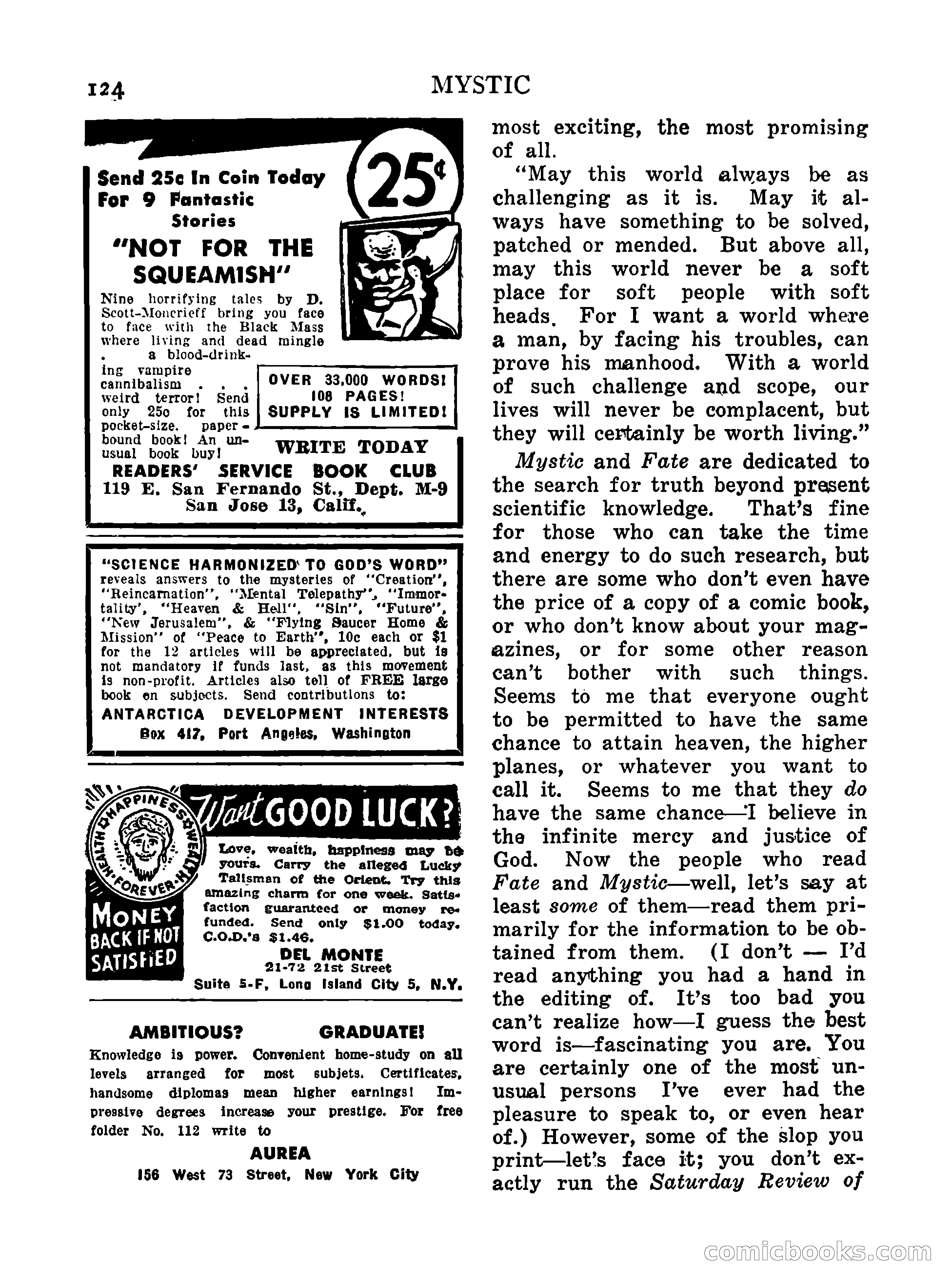 Mystic Magazine, October 1954 — page 124 of 133