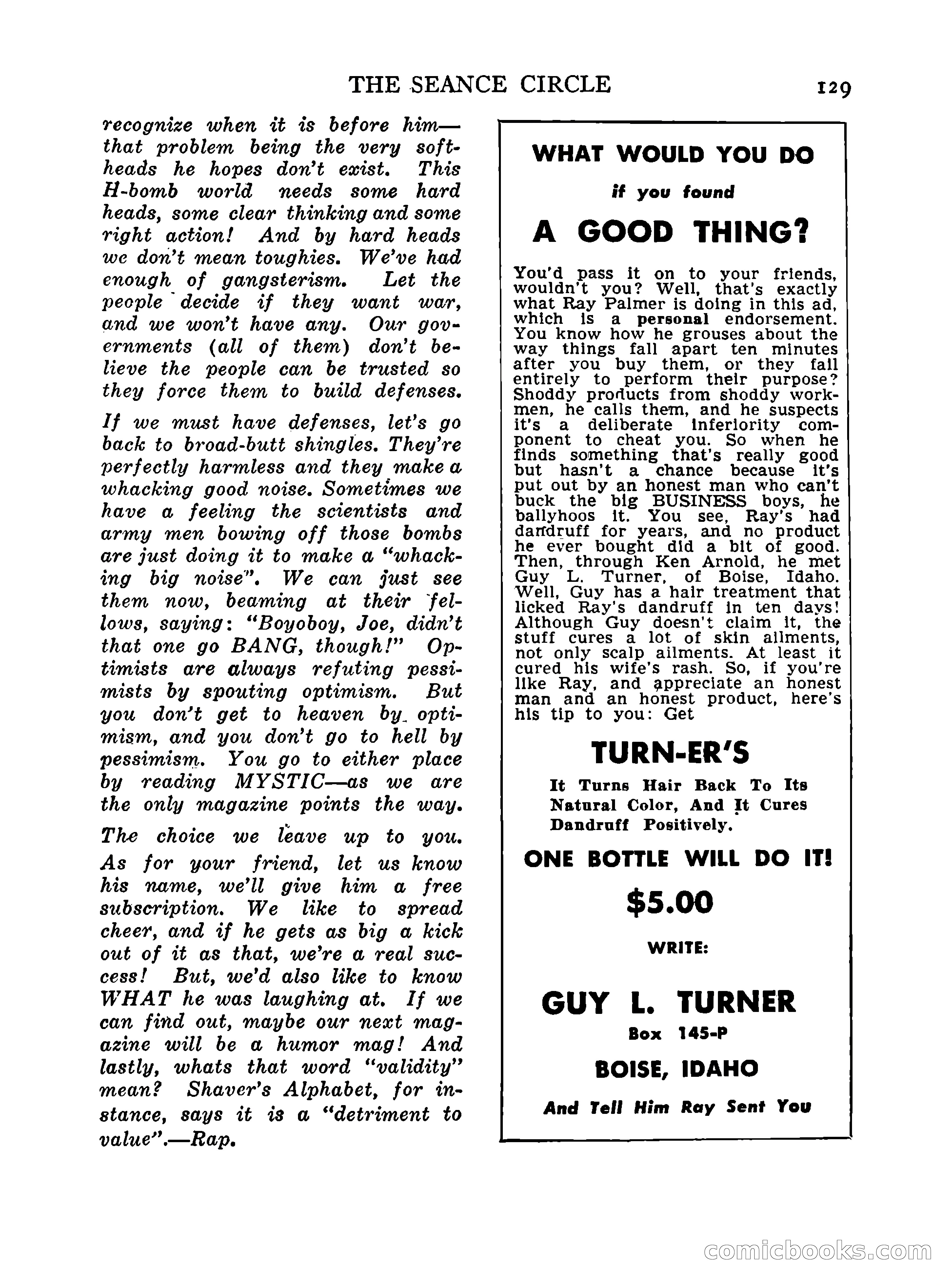 Mystic Magazine, October 1954 — page 129 of 133