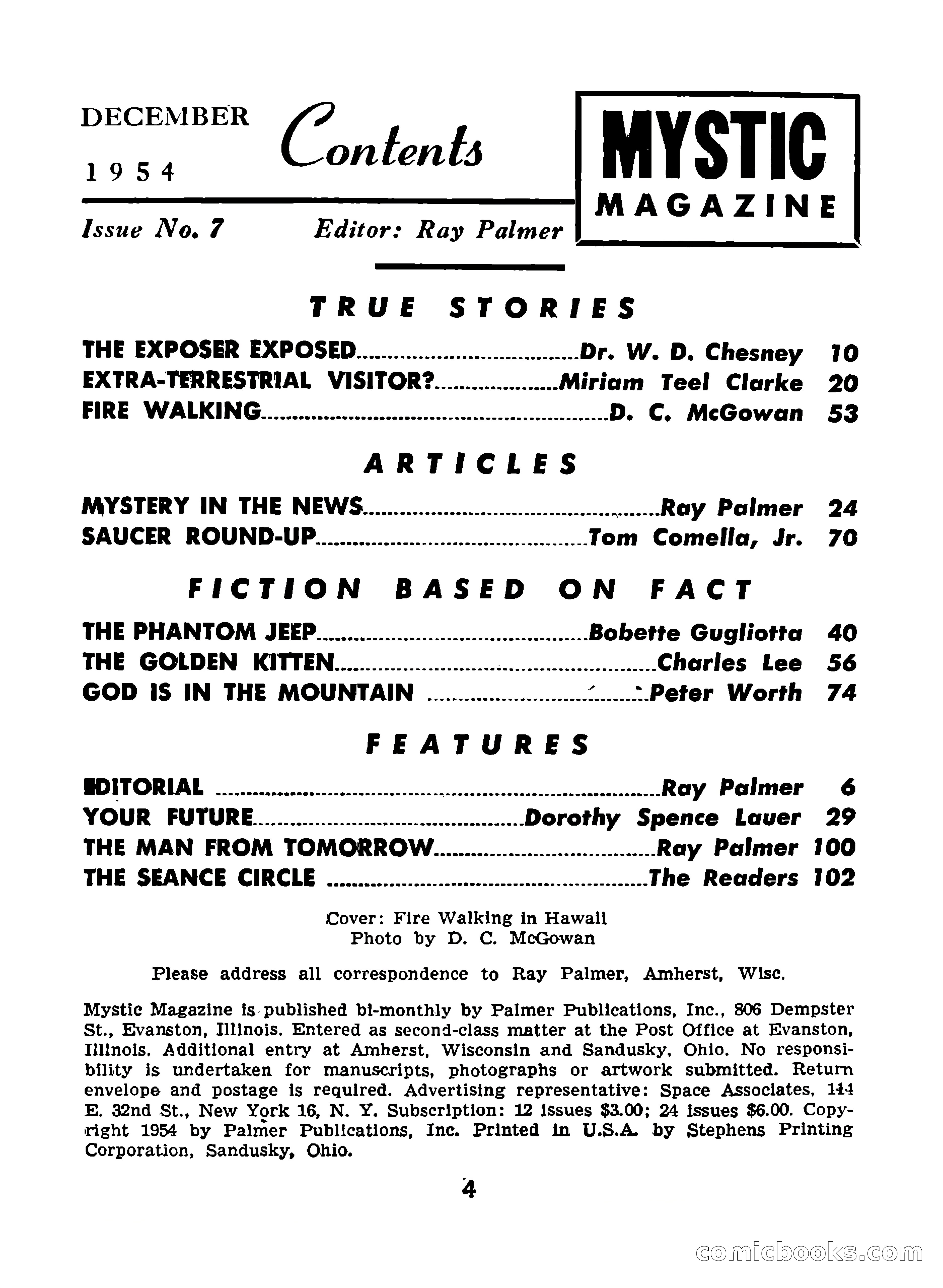 Mystic Magazine, December 1954 — page 4 of 133