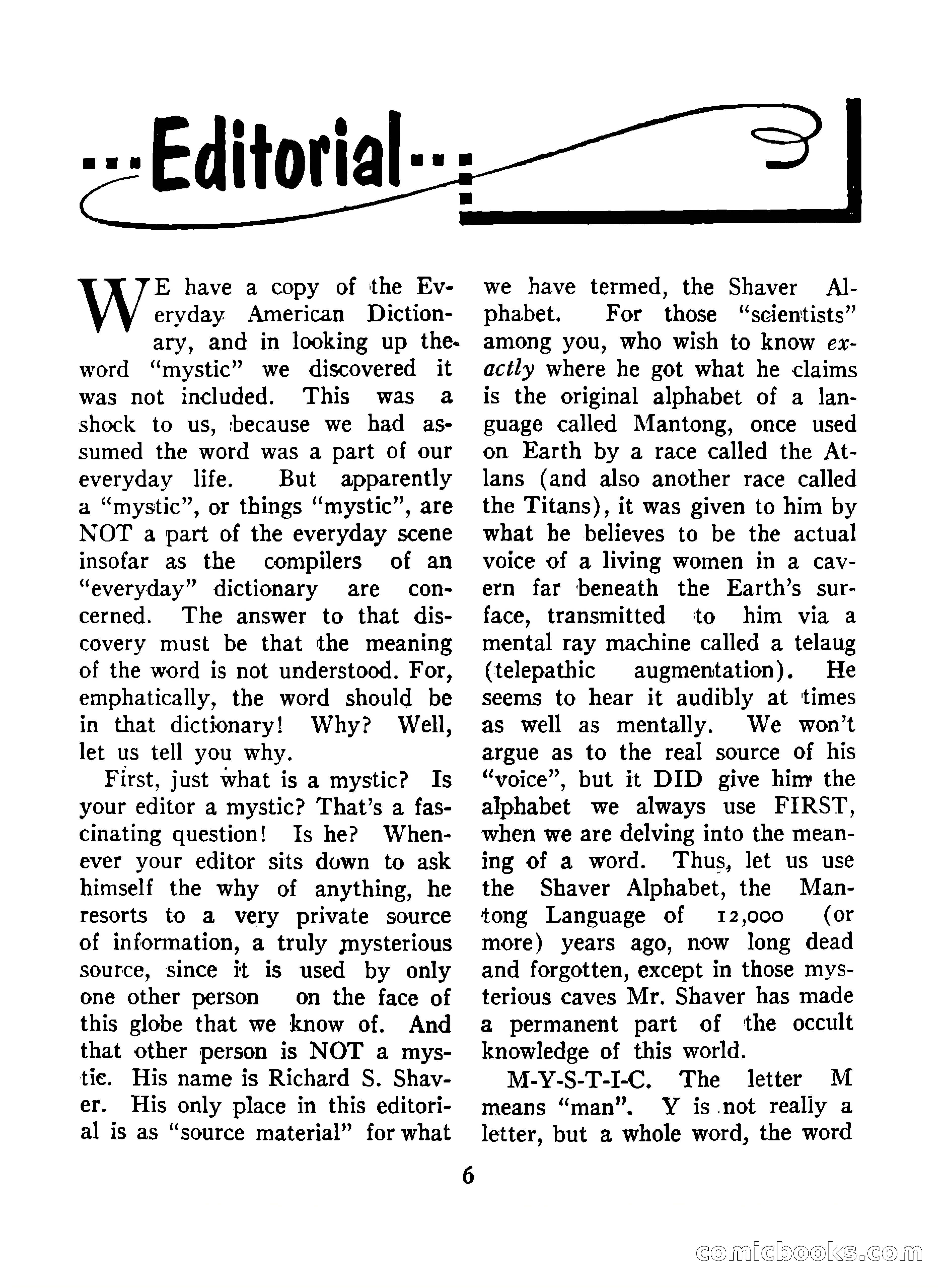 Mystic Magazine, December 1954 — page 6 of 133